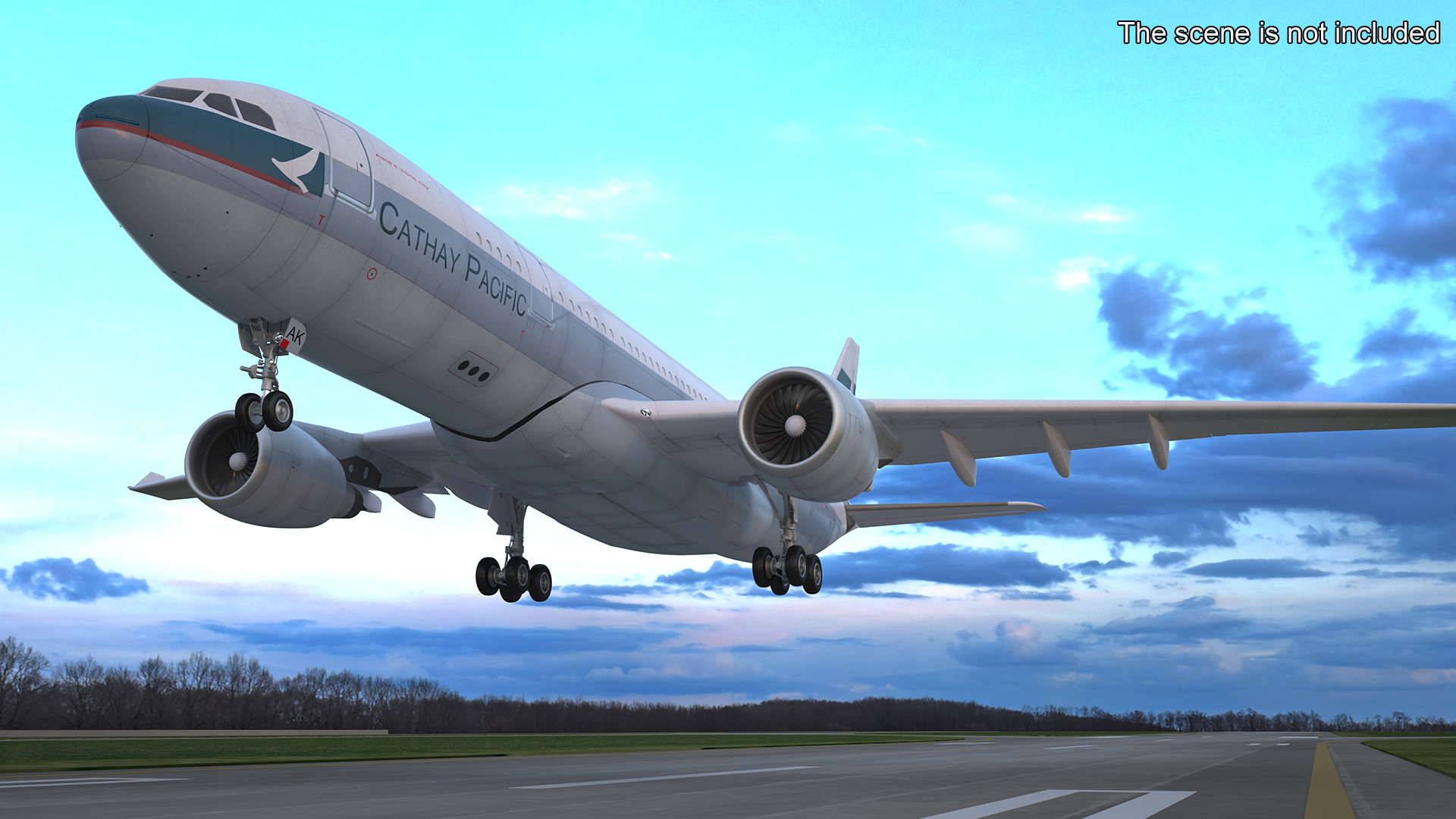 3D Cathay Pacific Airbus A330 Rigged model