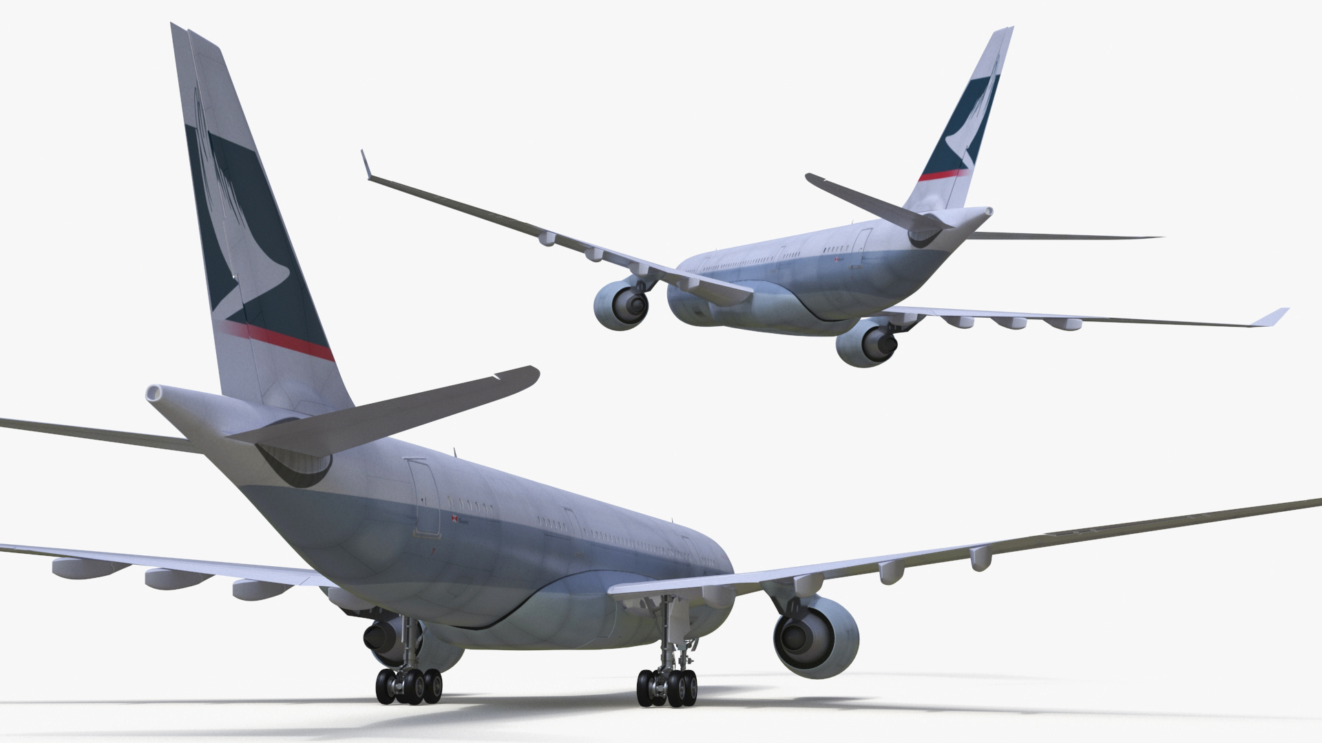 3D Cathay Pacific Airbus A330 Rigged model