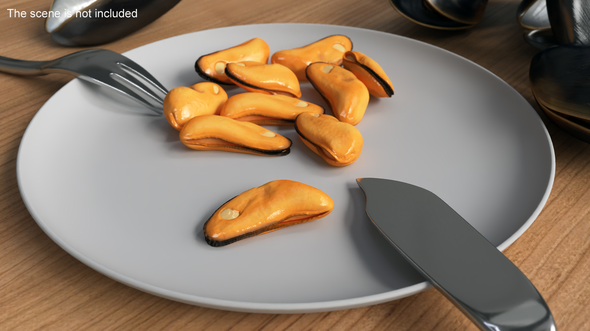 3D Bunch of Peeled Mussels model