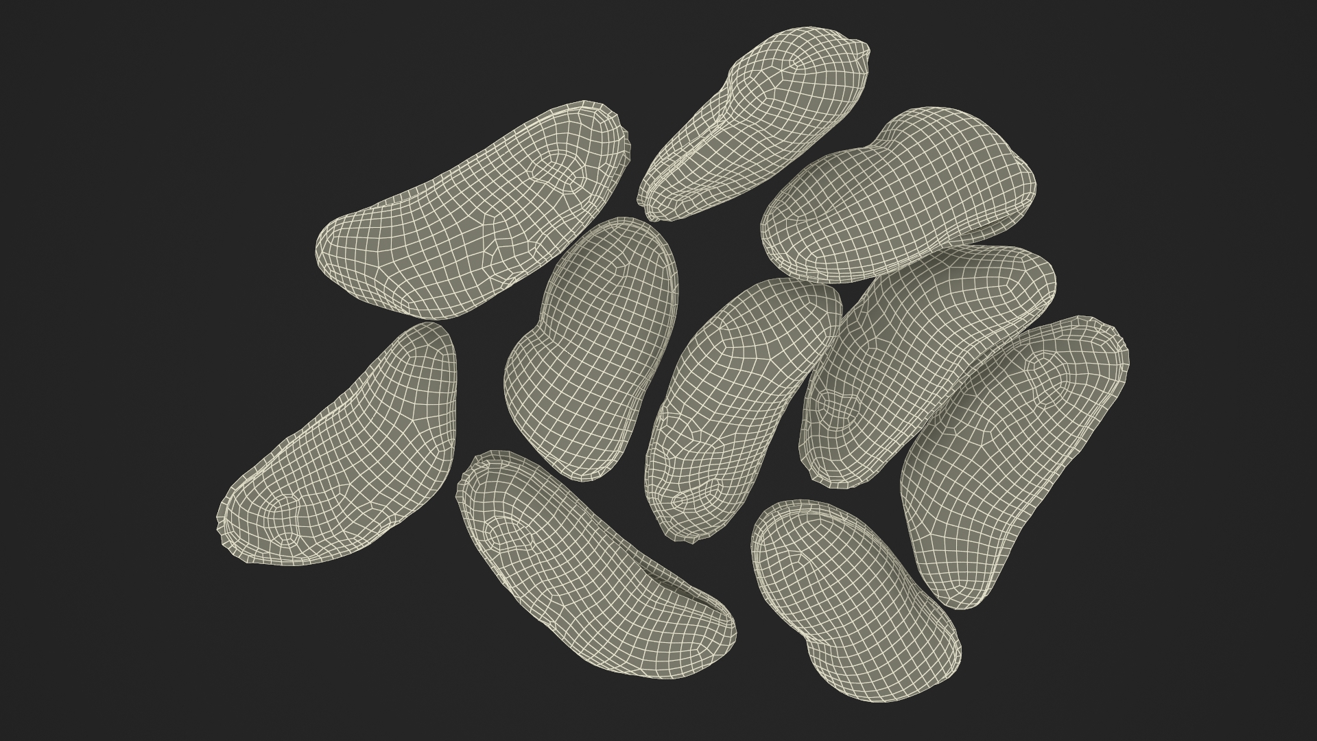 3D Bunch of Peeled Mussels model