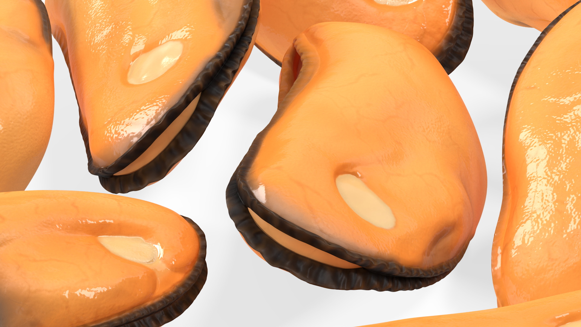 3D Bunch of Peeled Mussels model