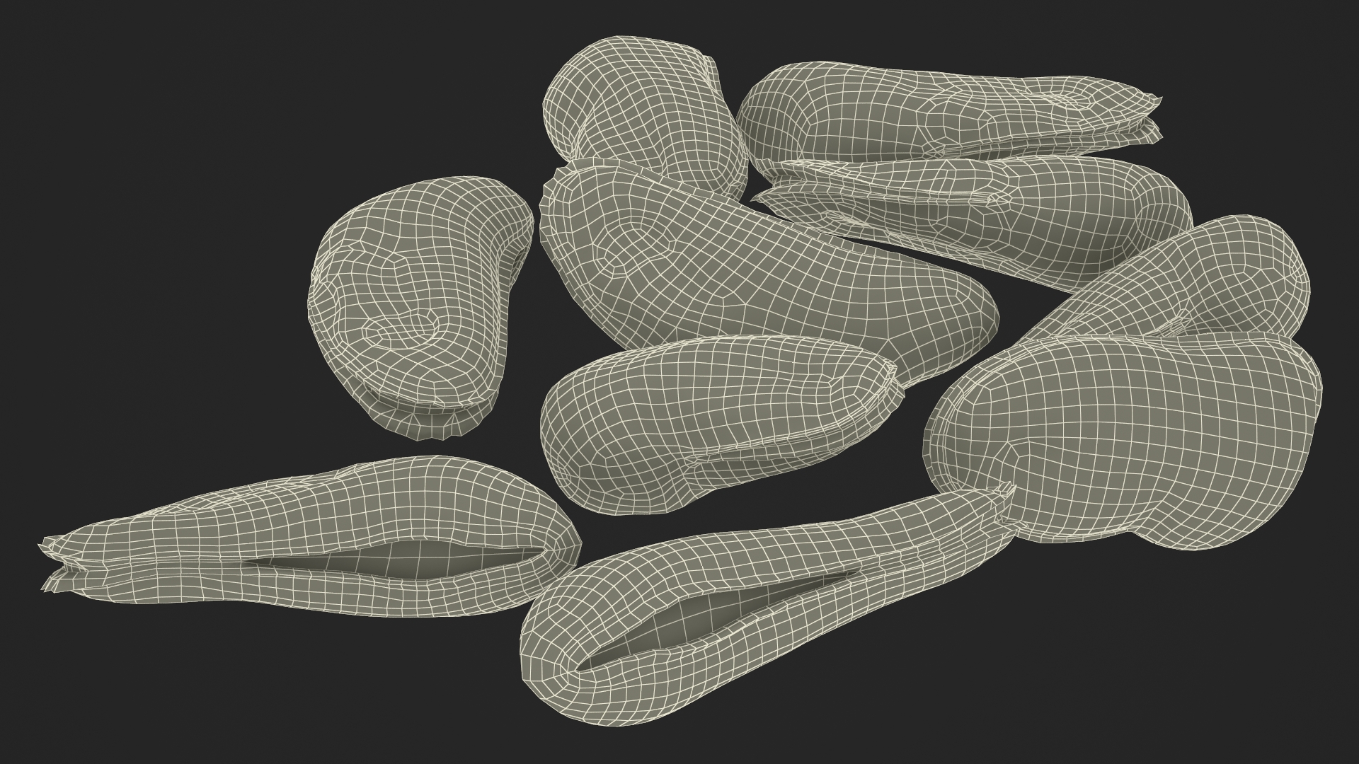 3D Bunch of Peeled Mussels model