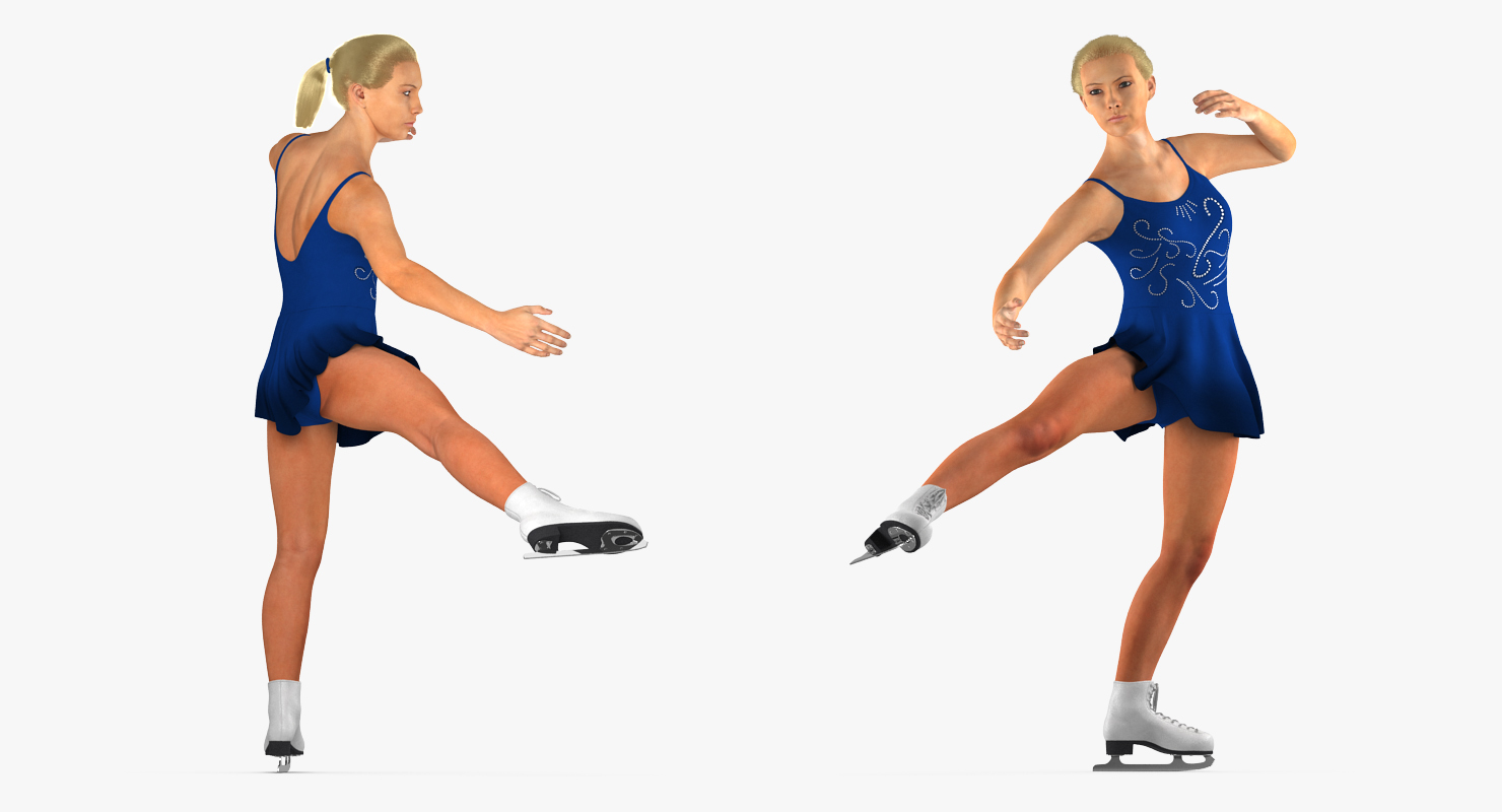 Female Figure Skater 2 Pose 3 3D model