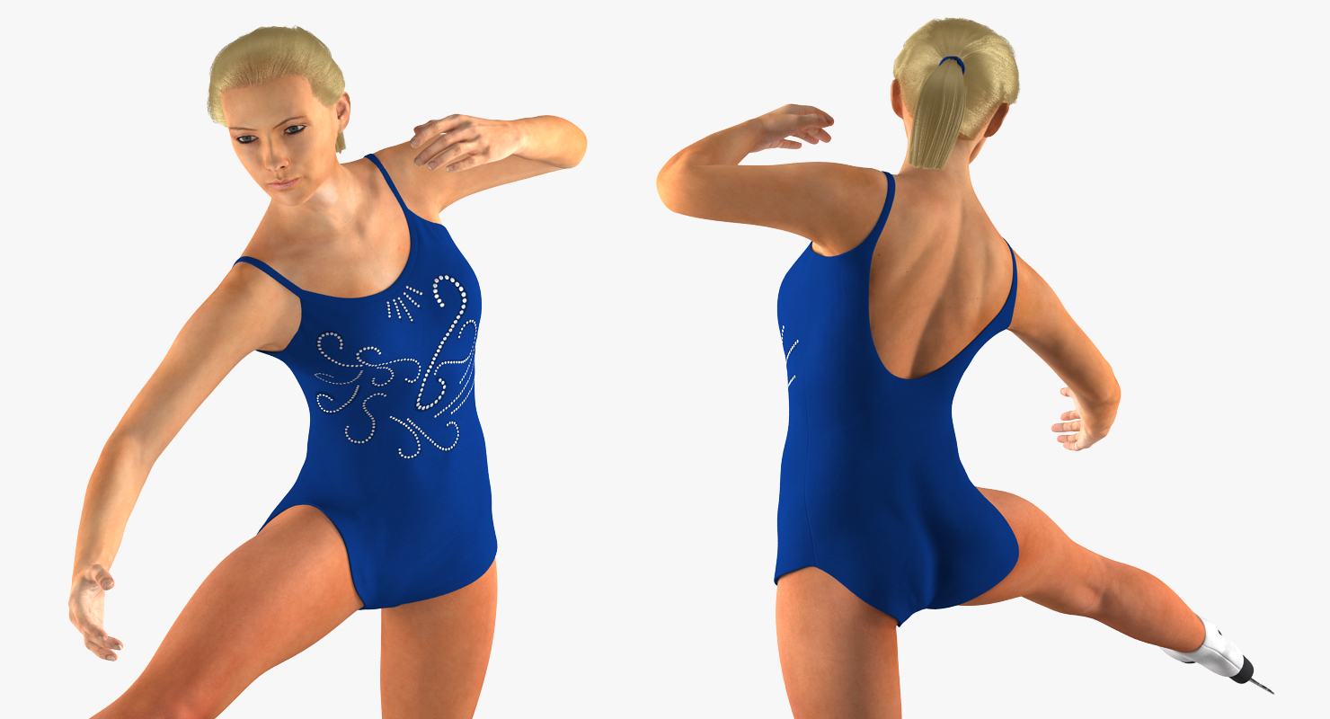 Female Figure Skater 2 Pose 3 3D model