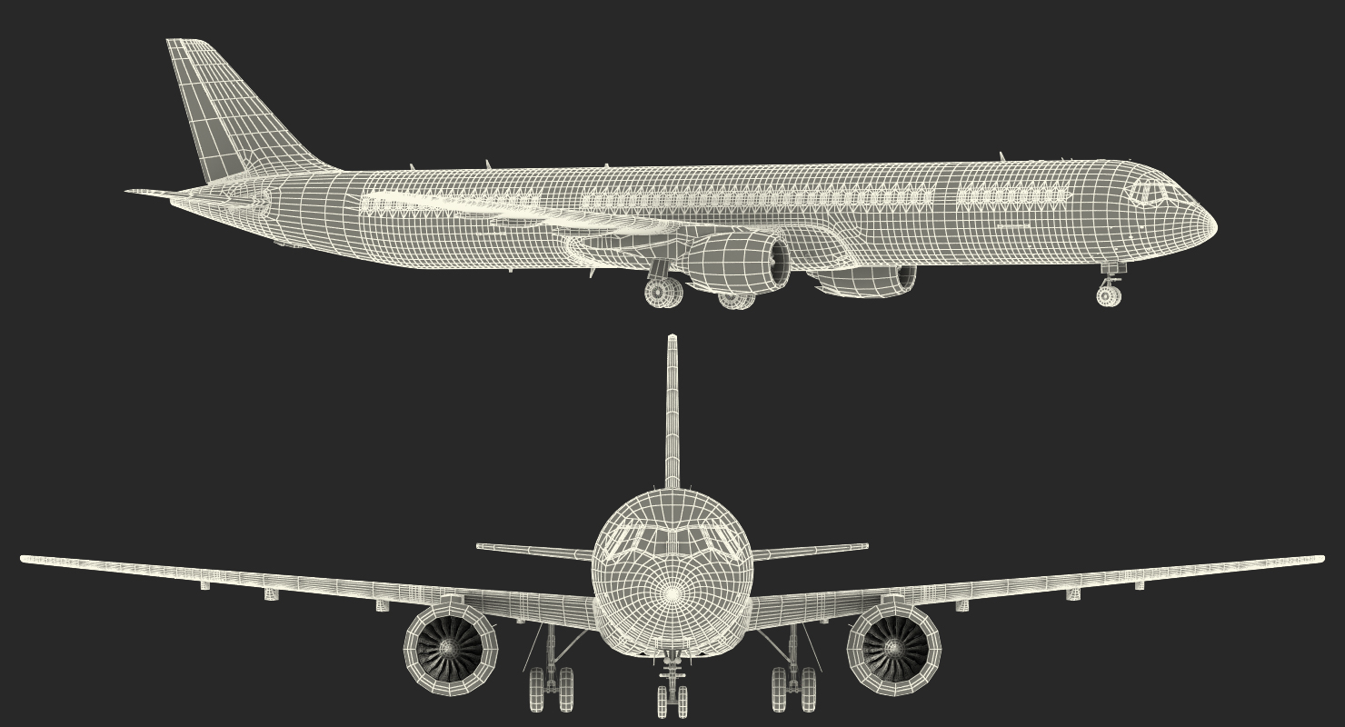 3D MC 21 Aeroflot Twinjet Airliner Rigged model