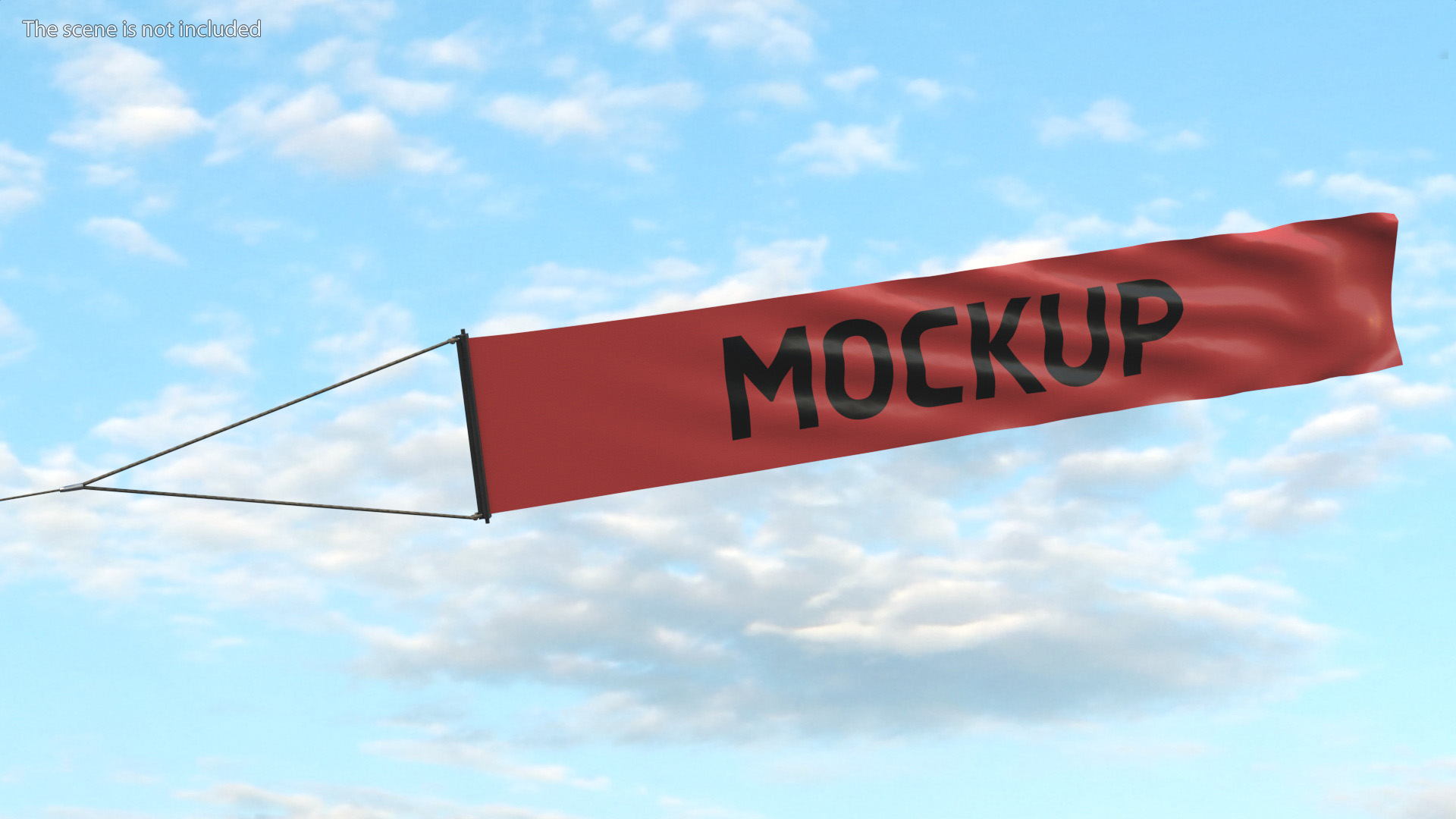 3D model Red Small Aerial Banner Mockup