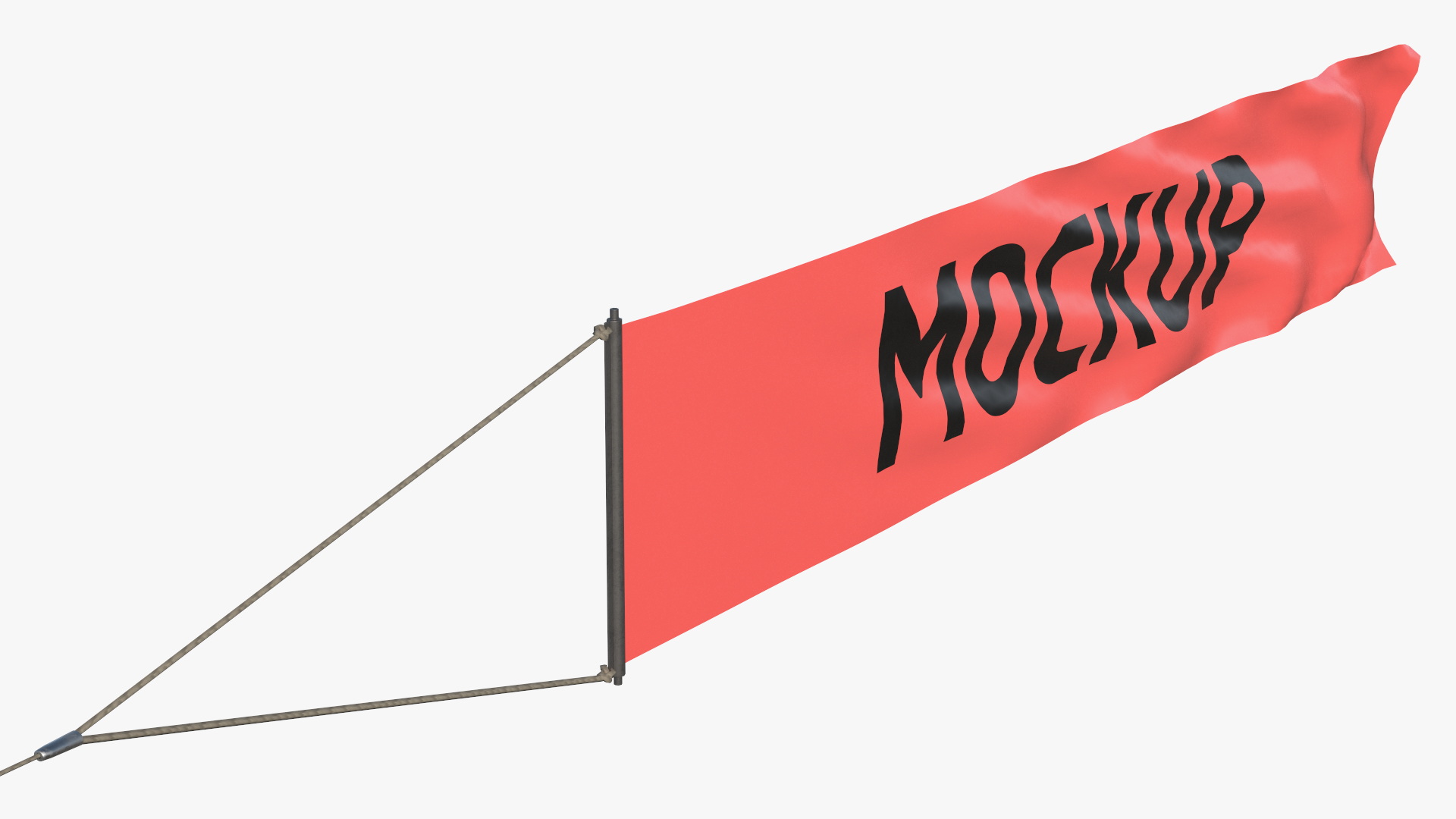 3D model Red Small Aerial Banner Mockup