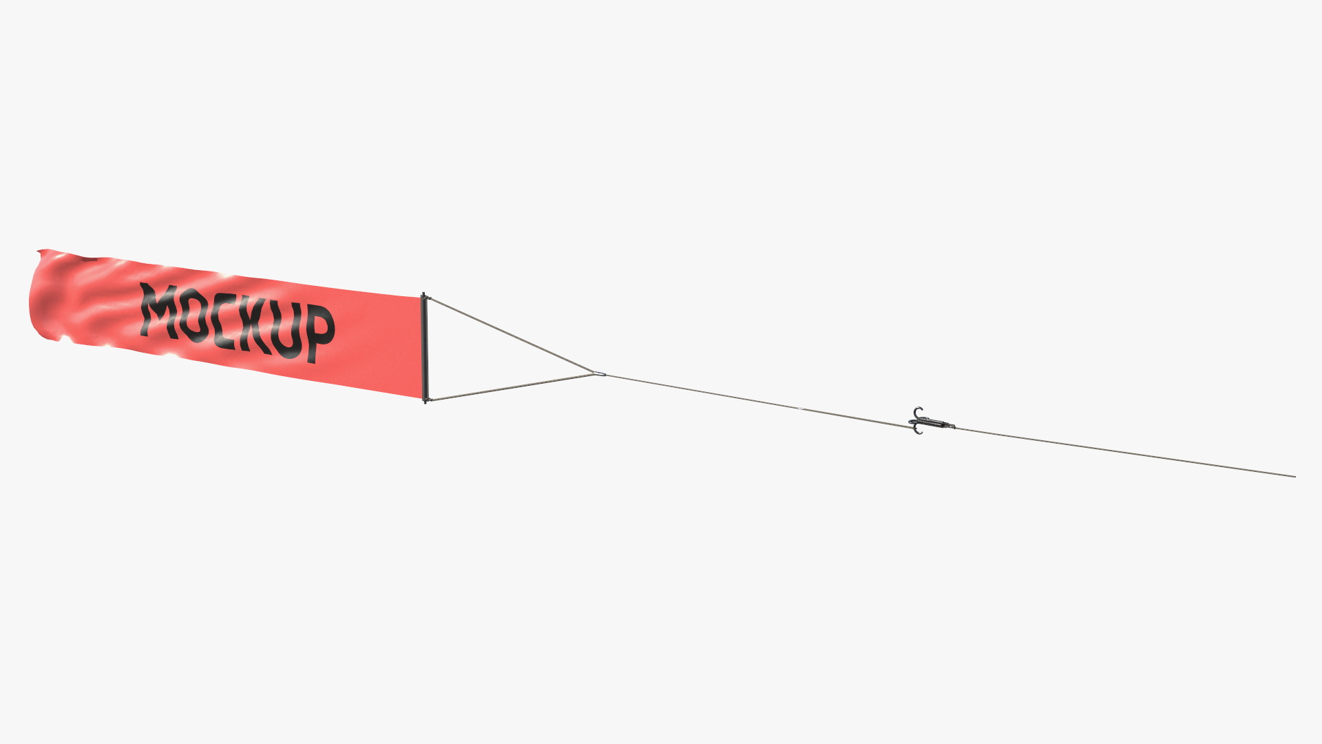 3D model Red Small Aerial Banner Mockup