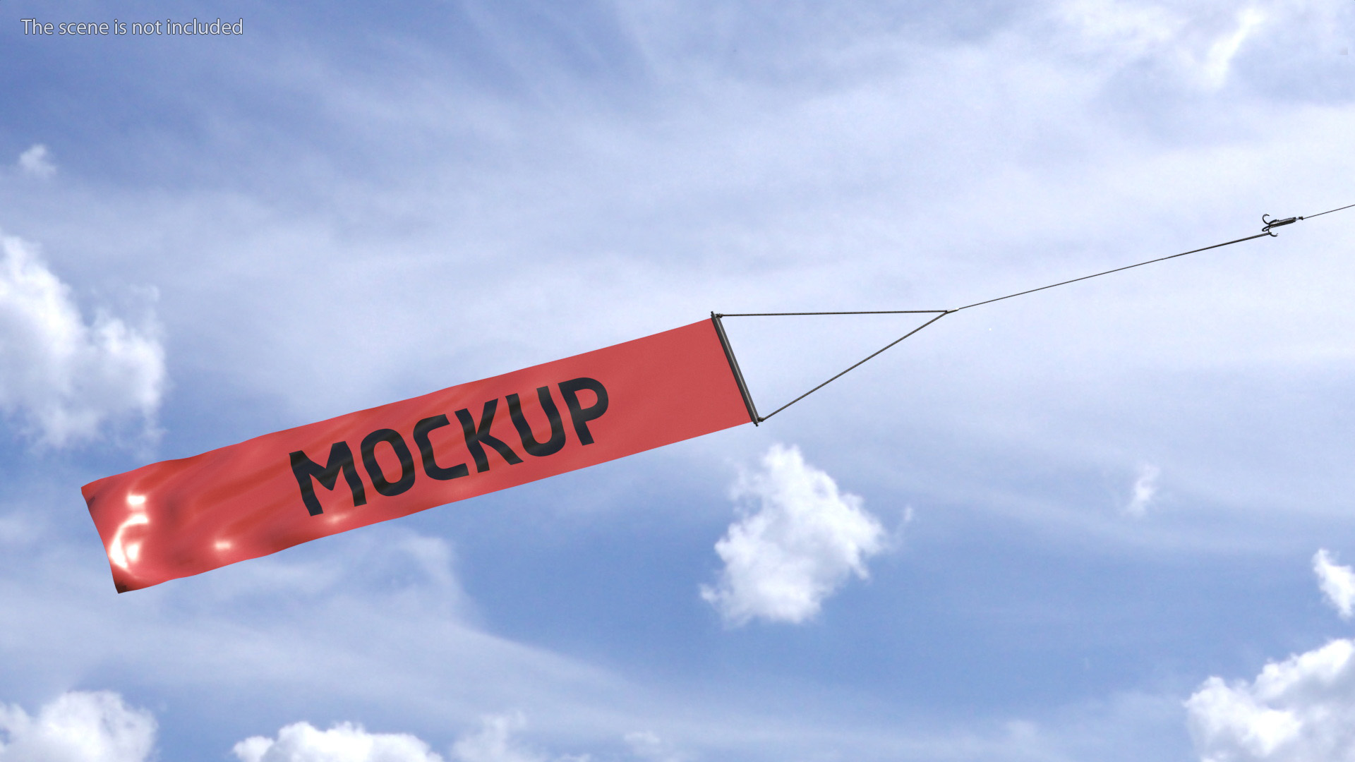 3D model Red Small Aerial Banner Mockup