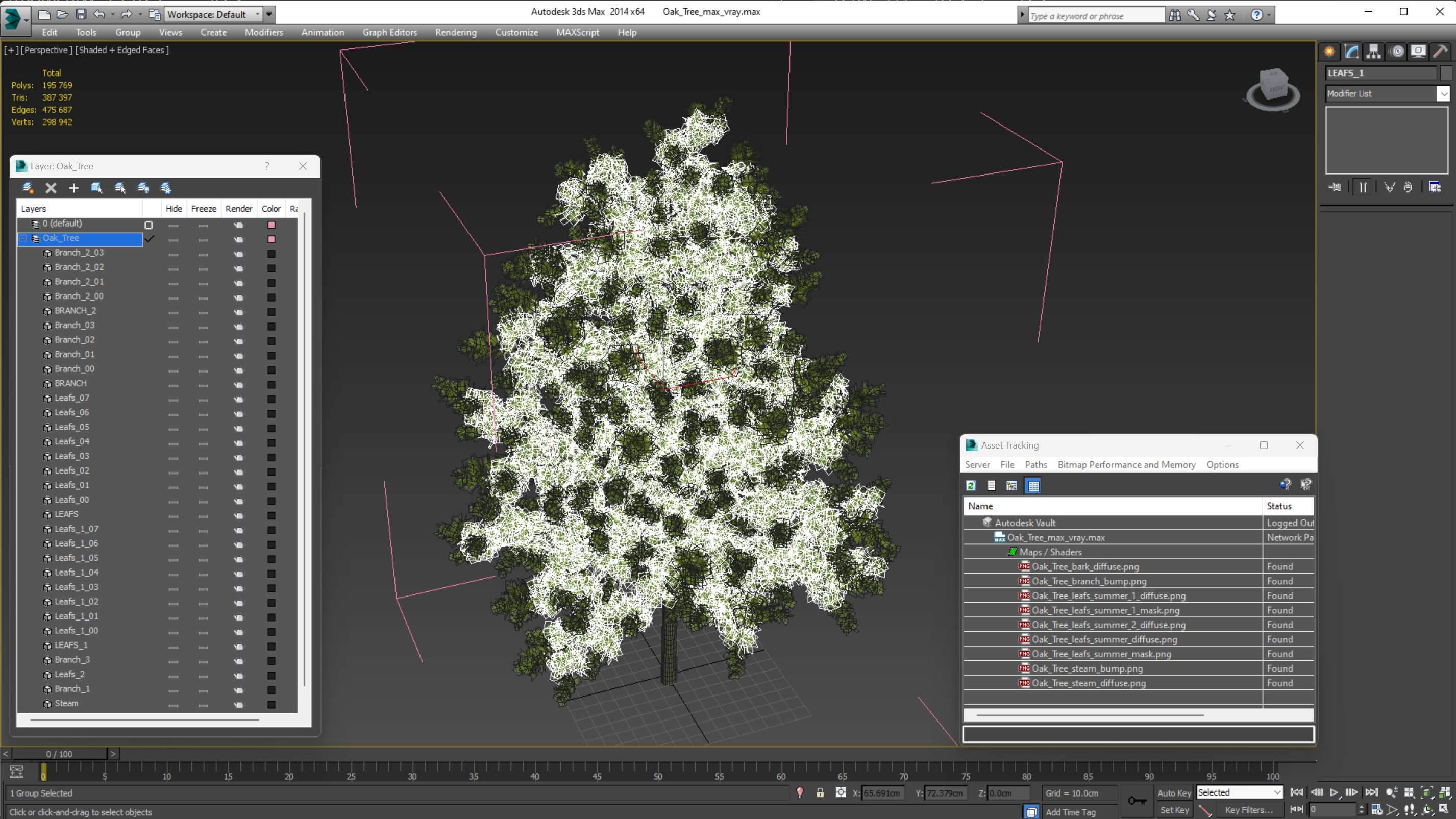 3D model Oak Tree