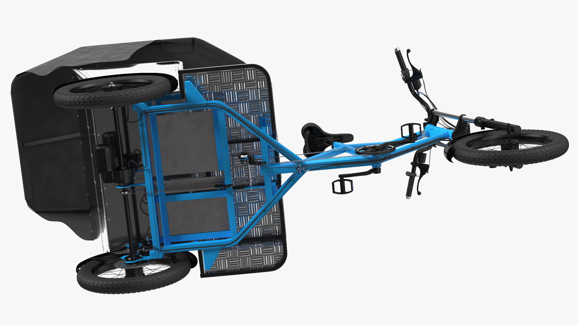 3D Commercial Grade Electric Trike with Passenger Seat Rigged model