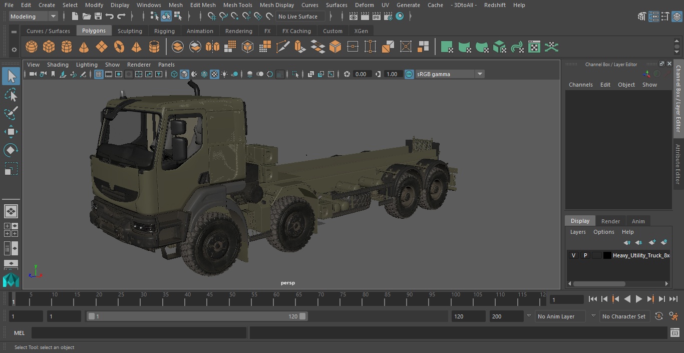 3D Heavy Utility Truck 8x8 model