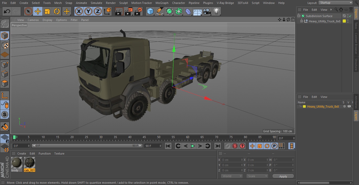 3D Heavy Utility Truck 8x8 model