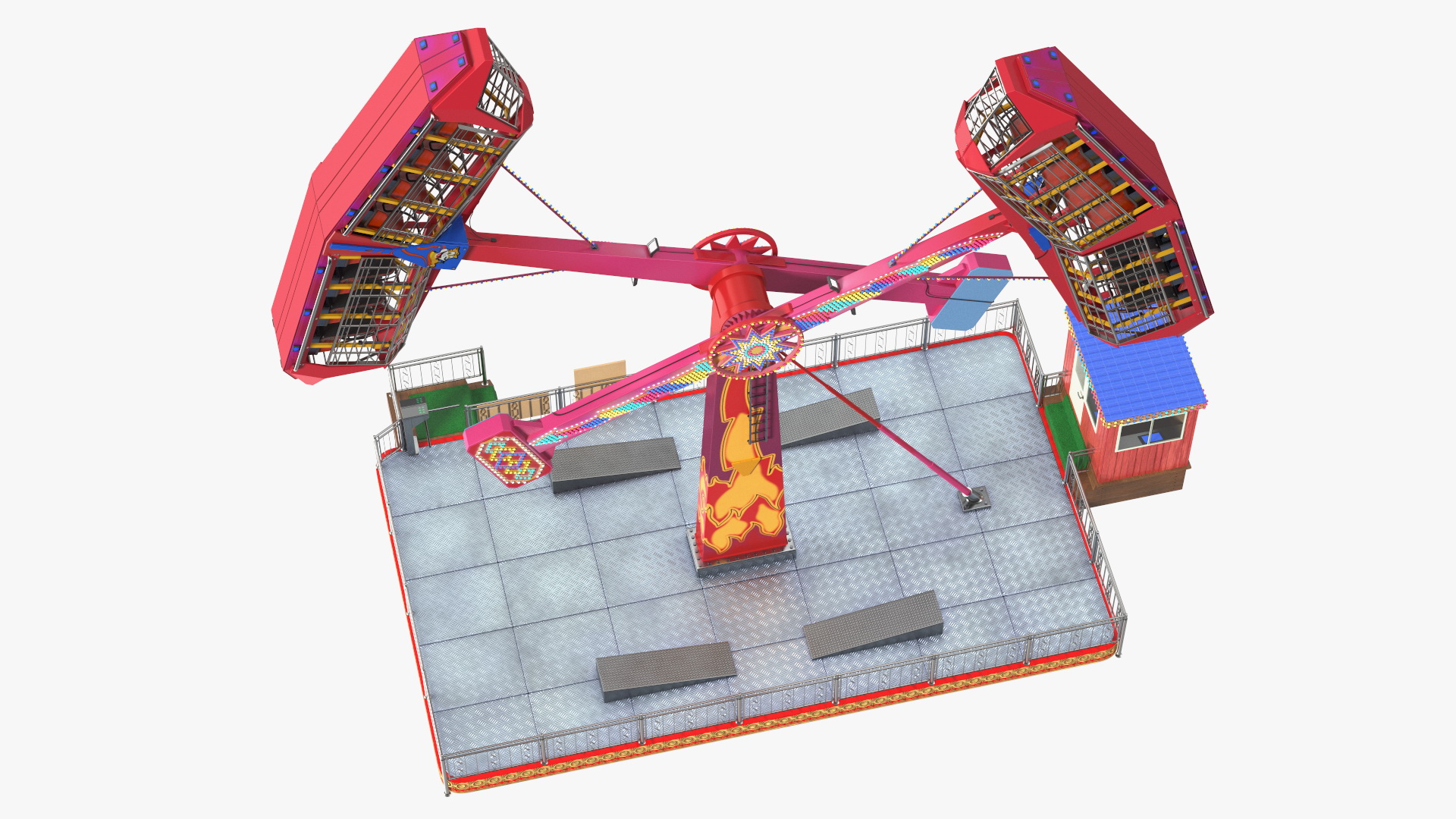 3D Kamikaze Ranger Ride Attraction Working Position model