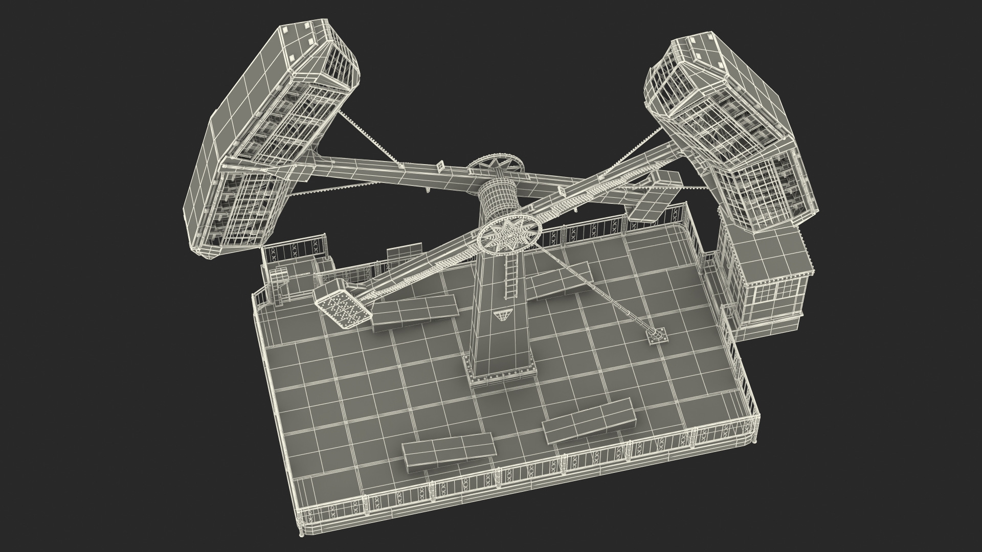 3D Kamikaze Ranger Ride Attraction Working Position model