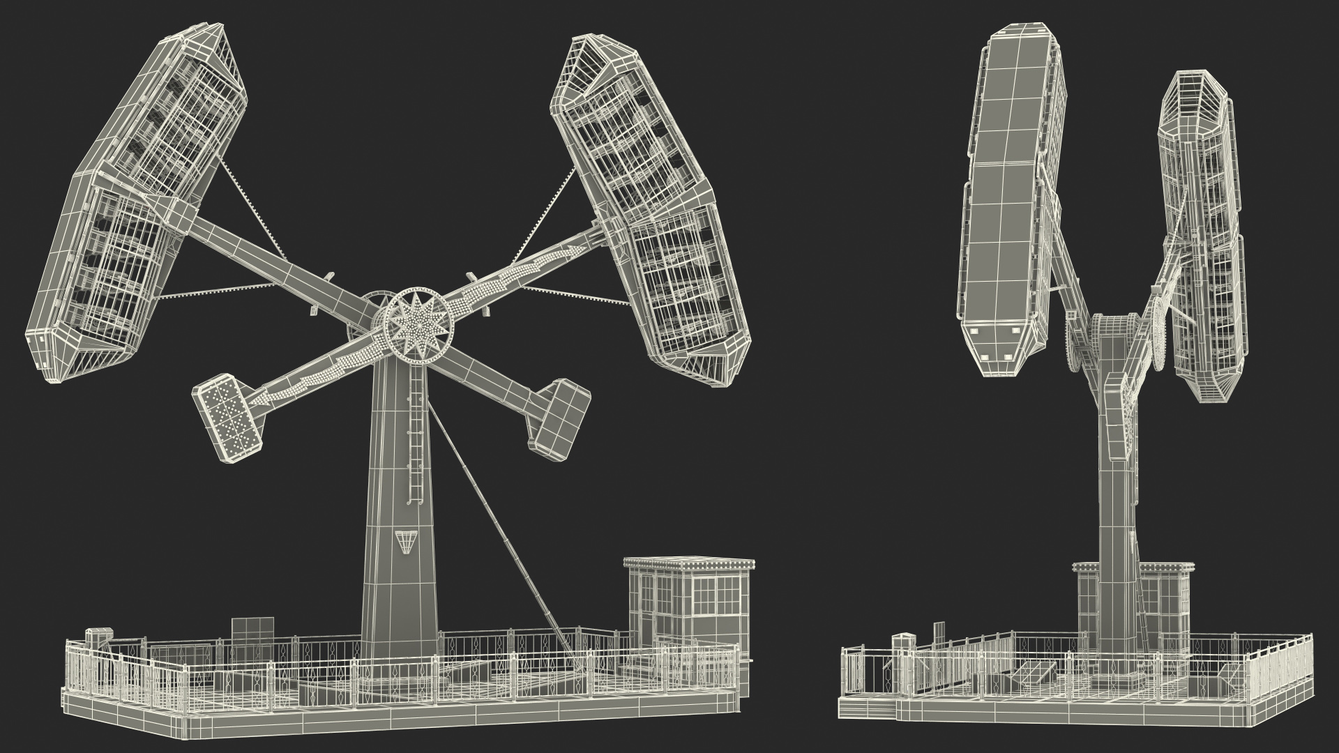 3D Kamikaze Ranger Ride Attraction Working Position model