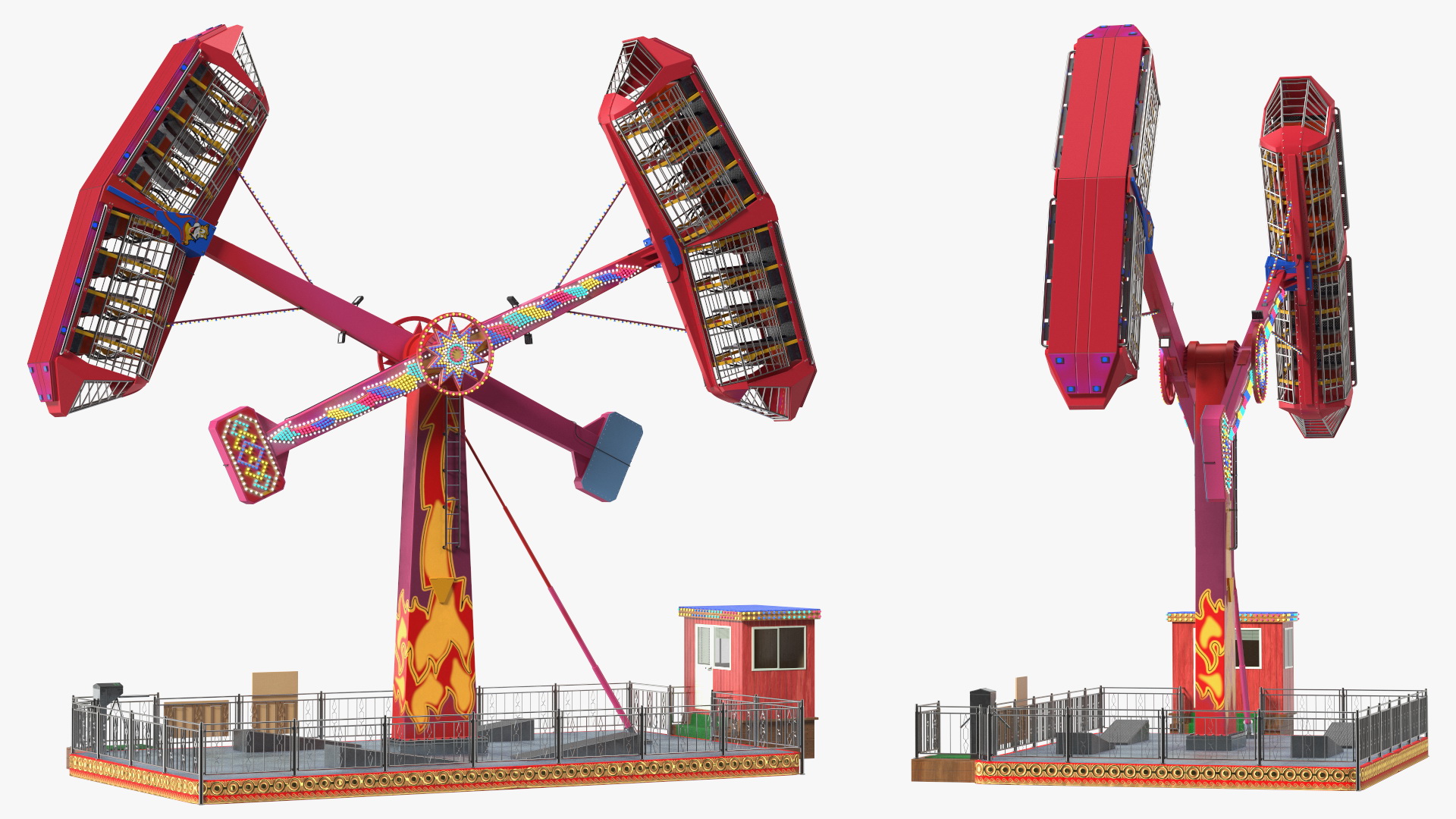 3D Kamikaze Ranger Ride Attraction Working Position model