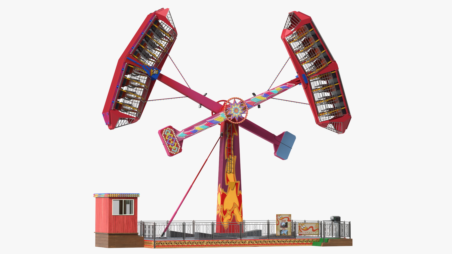 3D Kamikaze Ranger Ride Attraction Working Position model