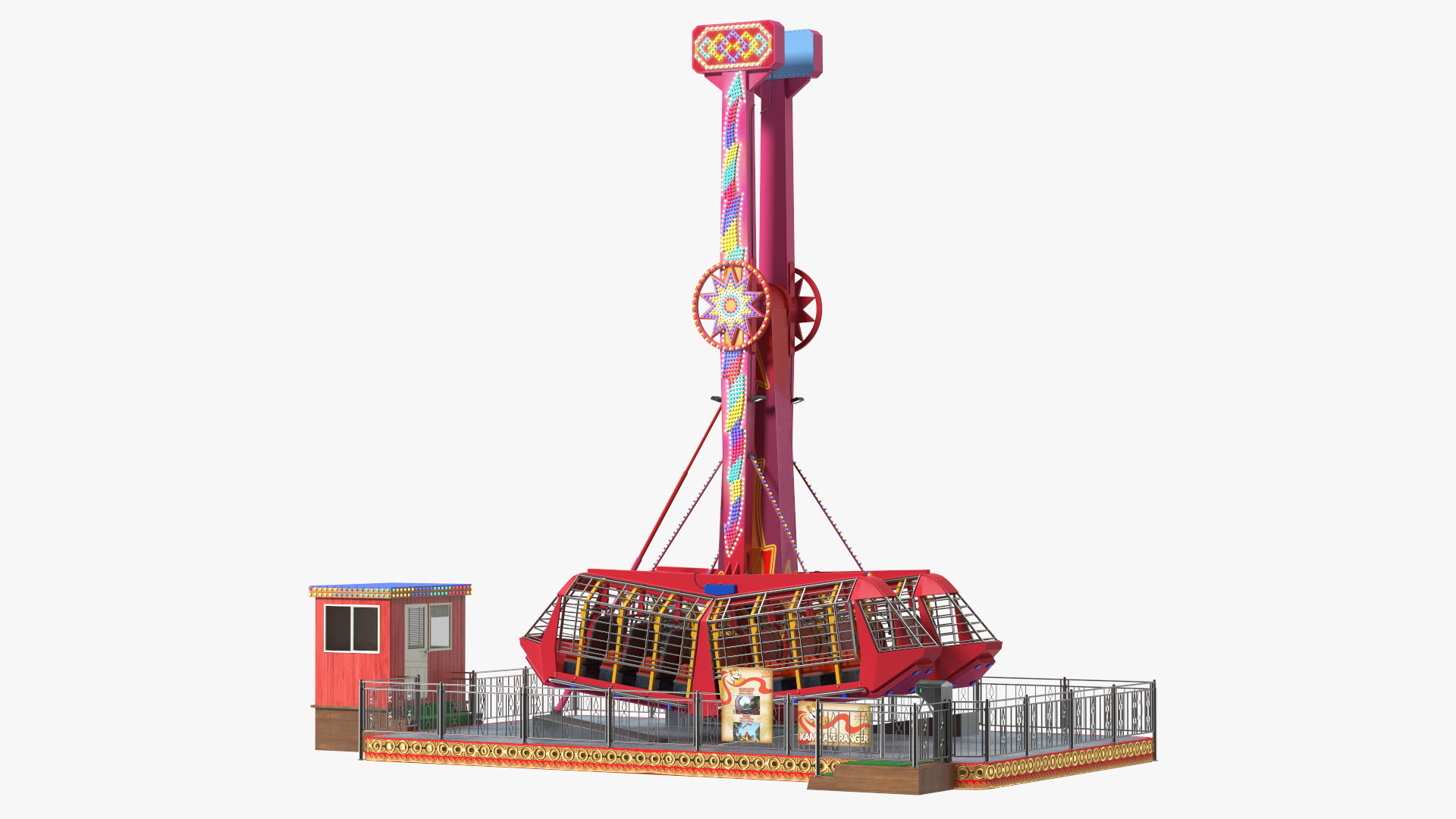 3D Kamikaze Ranger Ride Attraction Working Position model