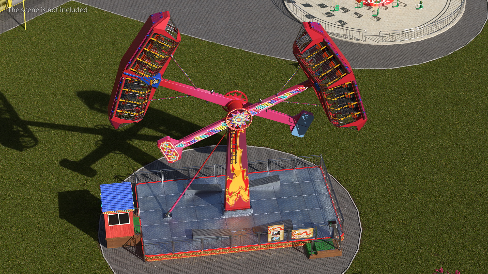 3D Kamikaze Ranger Ride Attraction Working Position model