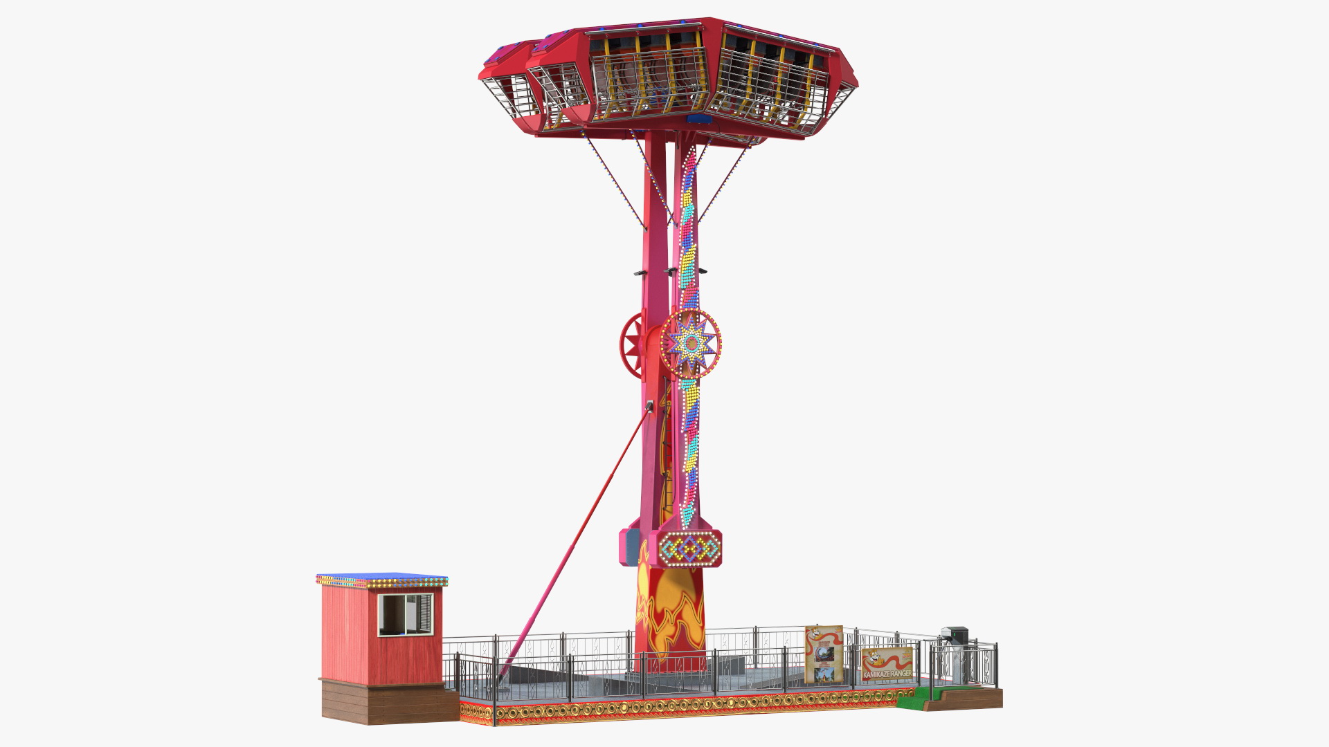 3D Kamikaze Ranger Ride Attraction Working Position model