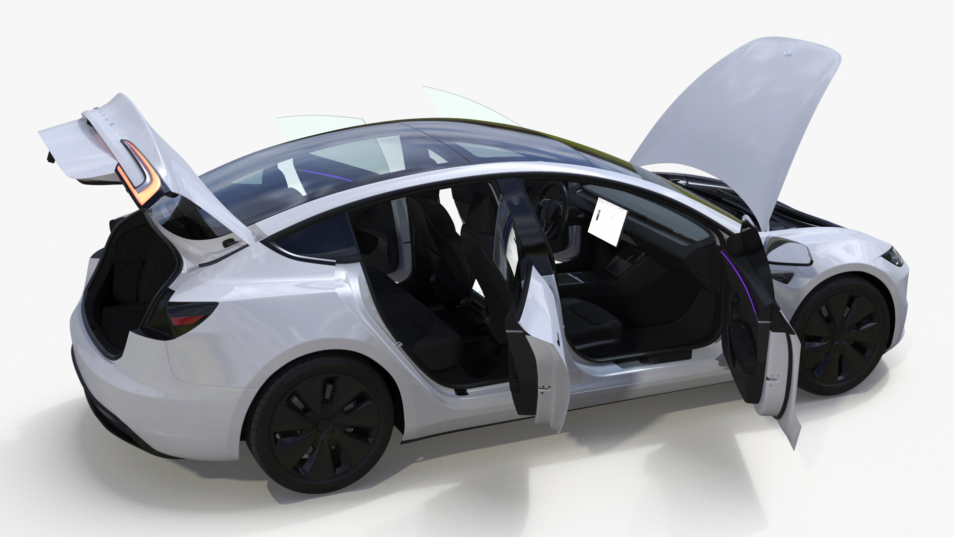 3D model Tesla KIA Xiaomi and Lucid Cars at Electric Charging Station