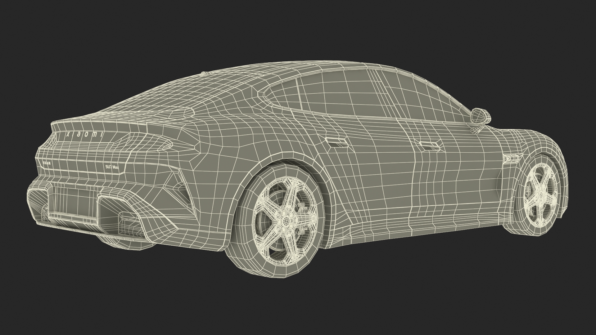 3D model Tesla KIA Xiaomi and Lucid Cars at Electric Charging Station