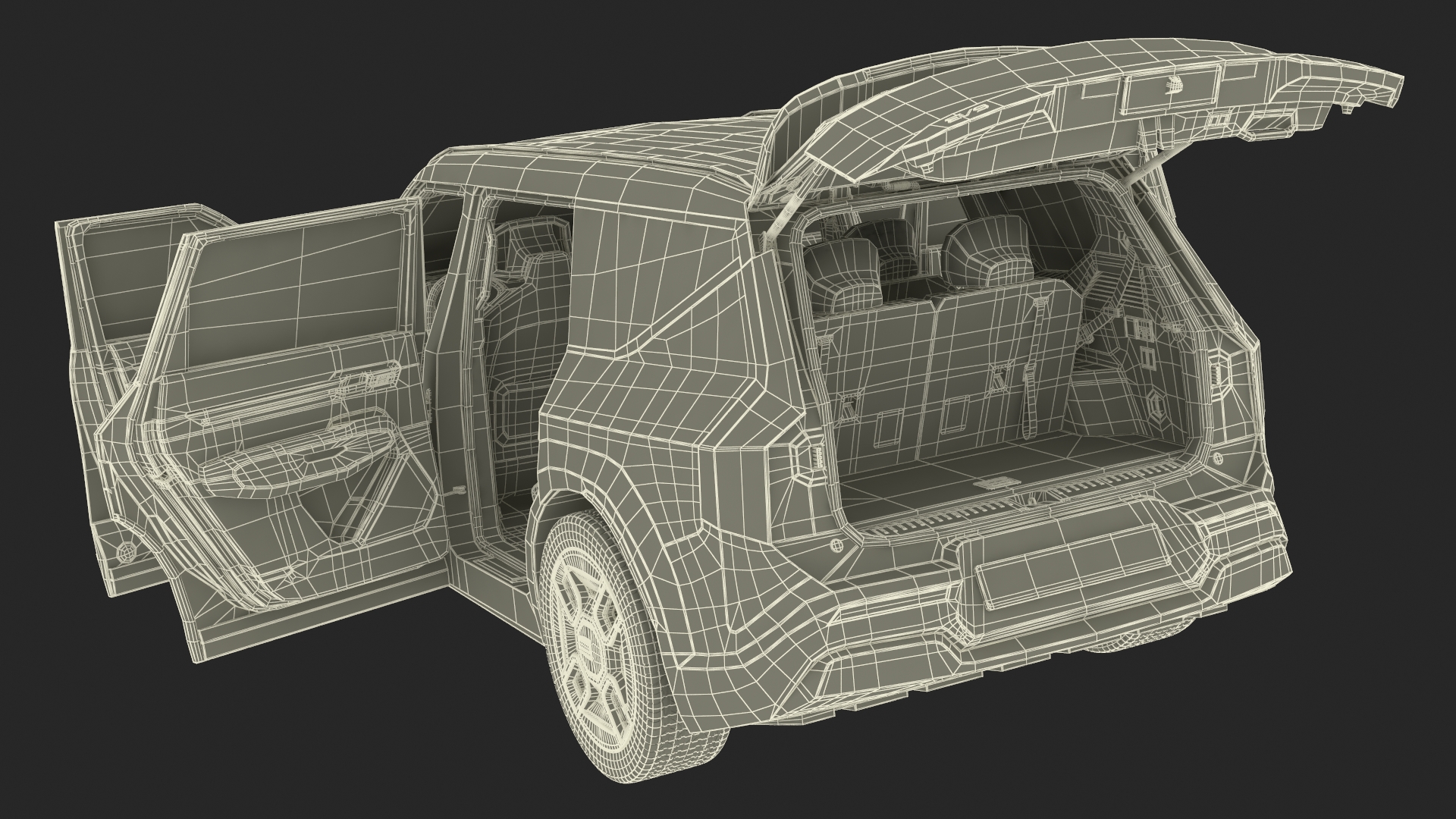 3D model Tesla KIA Xiaomi and Lucid Cars at Electric Charging Station