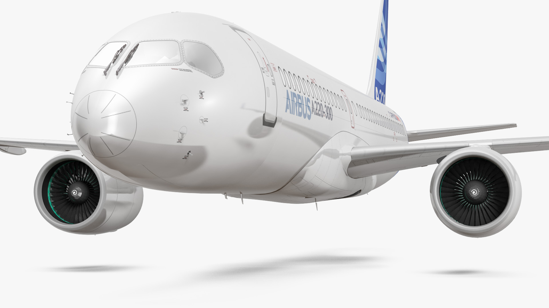 3D Airbus A220 300 Simple Interior Rigged model