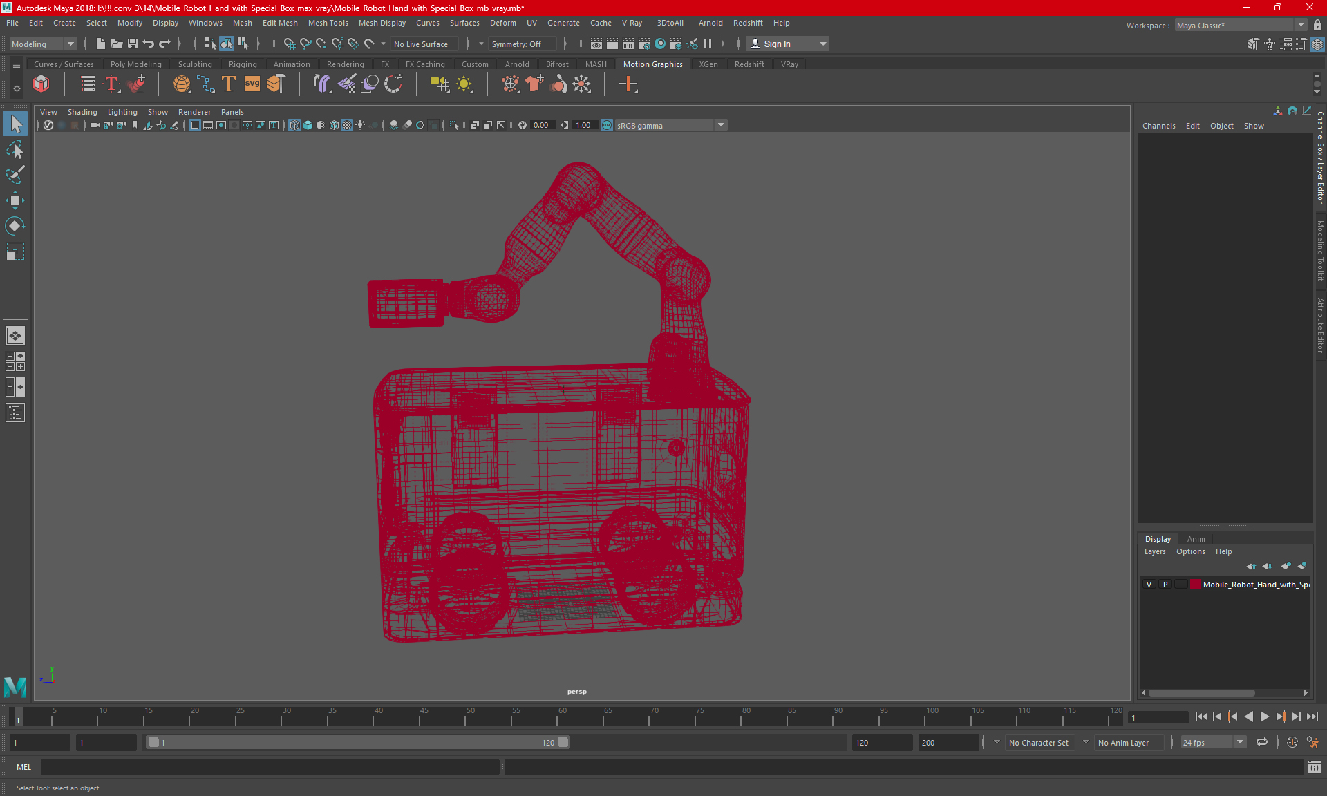 Mobile Robot Hand with Special Box 3D model