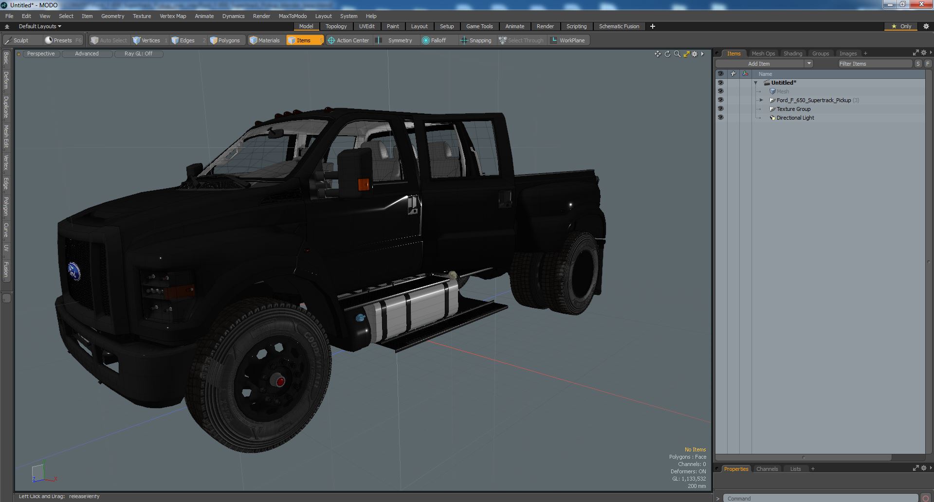 3D Ford F-650 Supertrack Pickup model