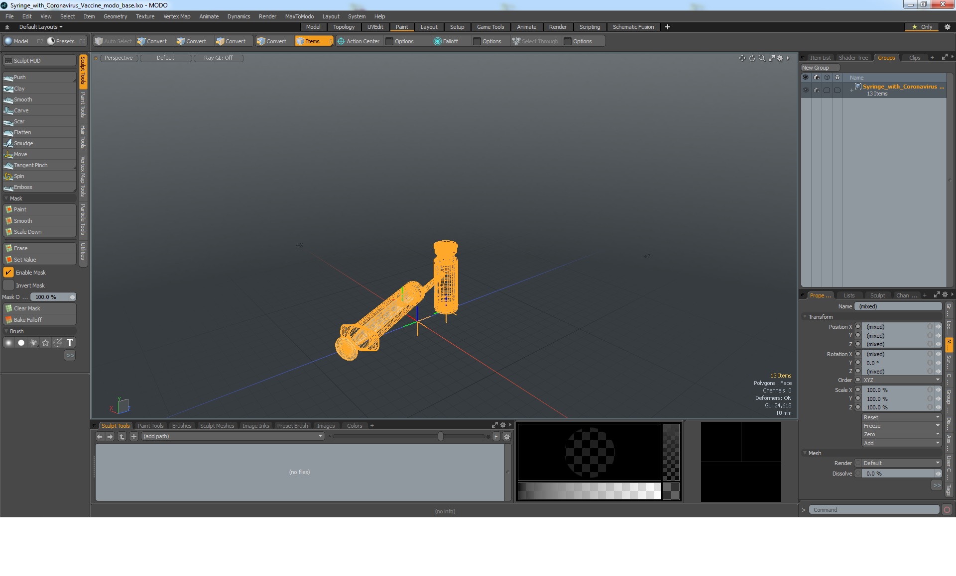 Syringe with Coronavirus Vaccine 3D