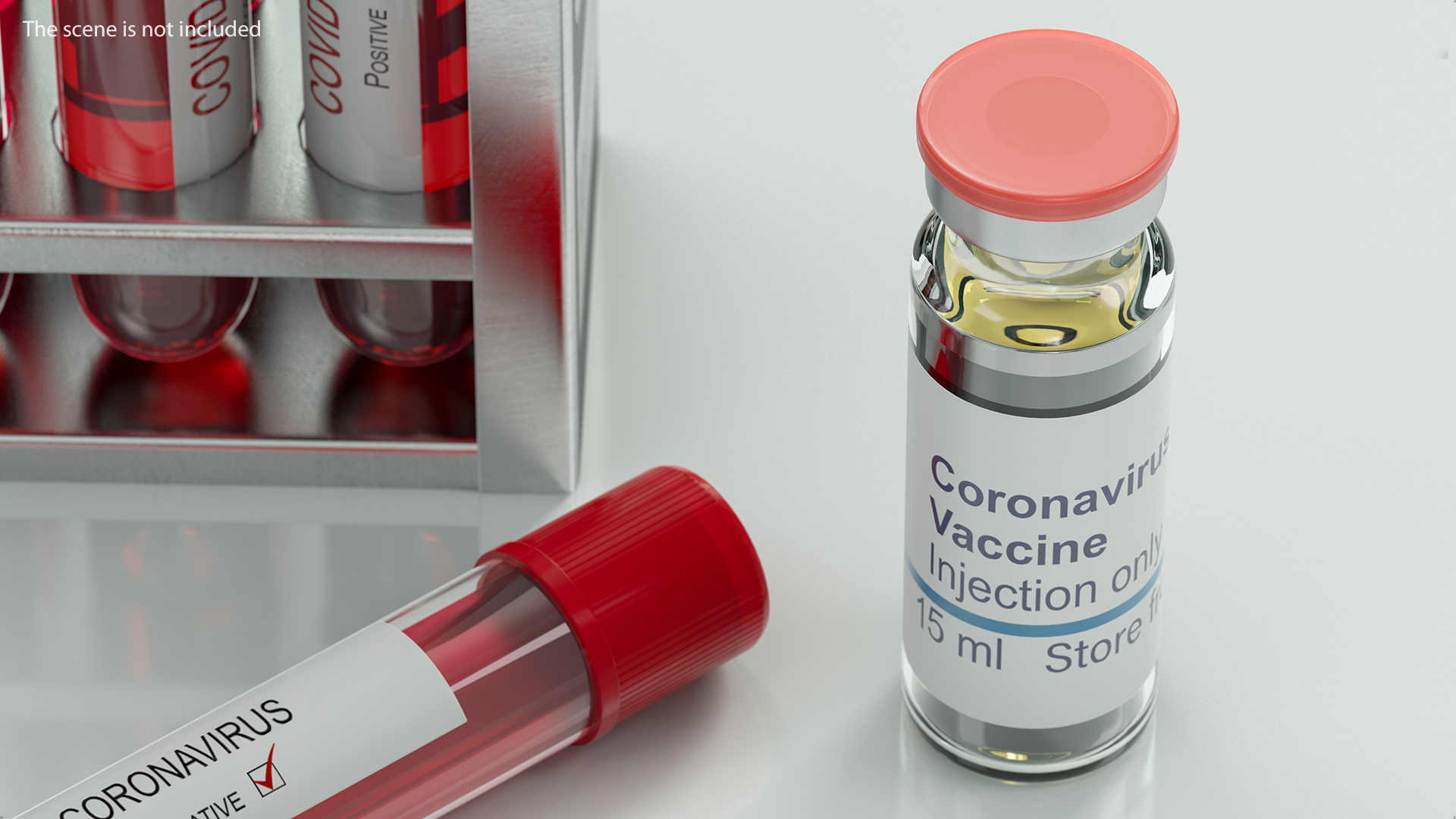 Syringe with Coronavirus Vaccine 3D