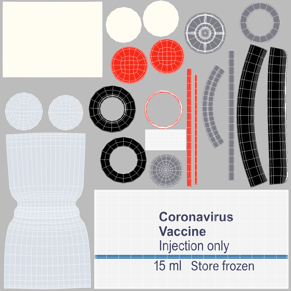 Syringe with Coronavirus Vaccine 3D