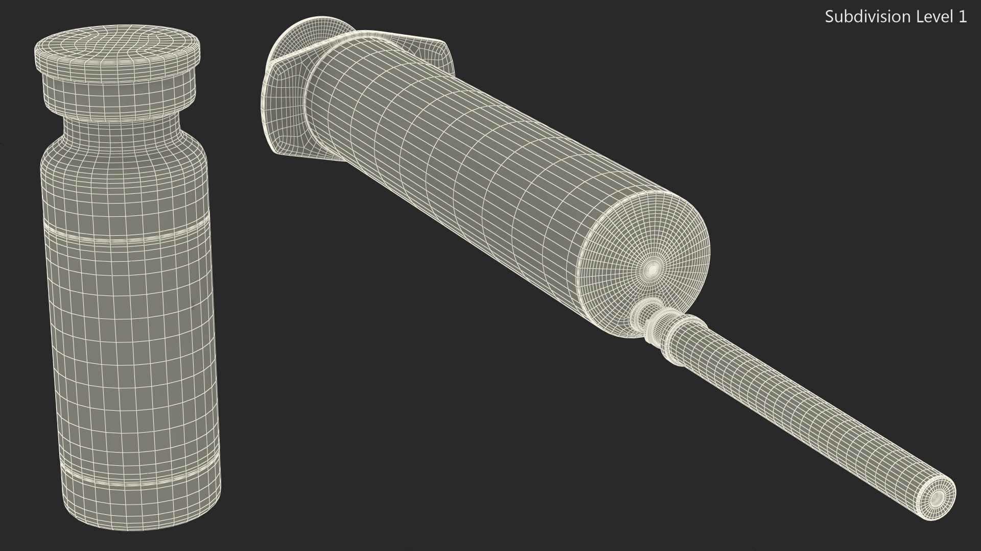 Syringe with Coronavirus Vaccine 3D