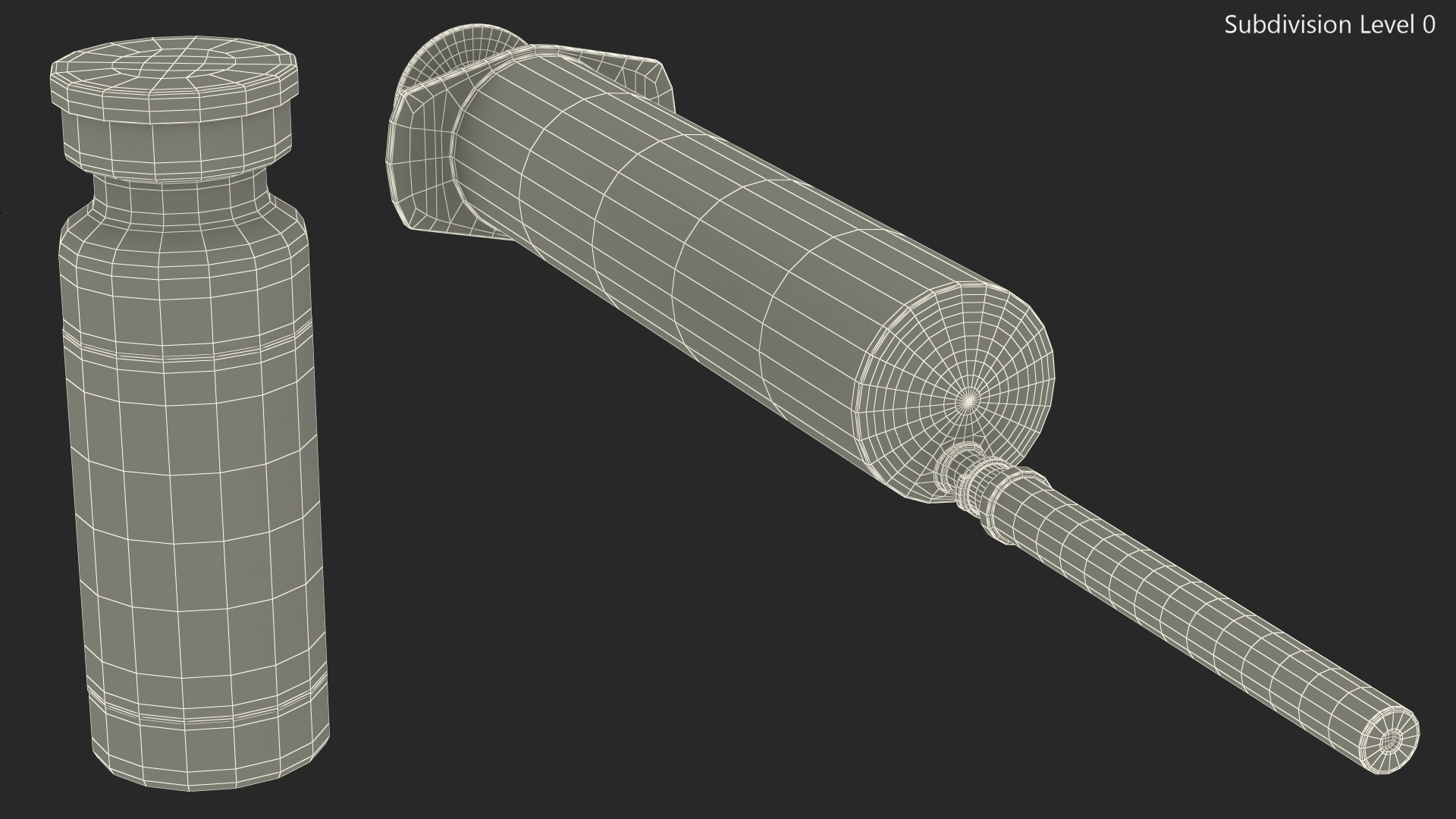 Syringe with Coronavirus Vaccine 3D