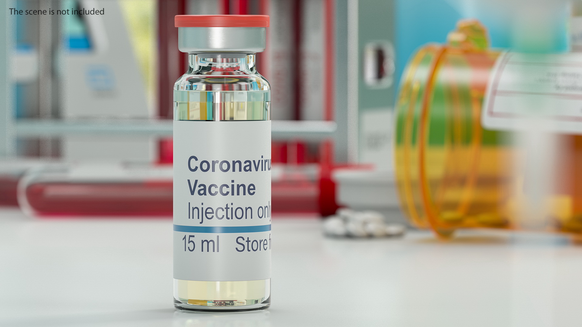 Syringe with Coronavirus Vaccine 3D