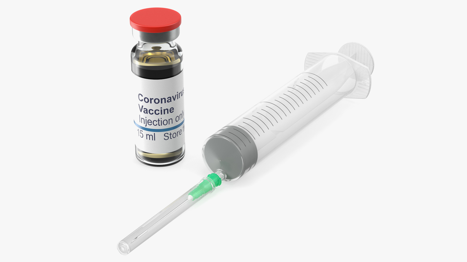 Syringe with Coronavirus Vaccine 3D