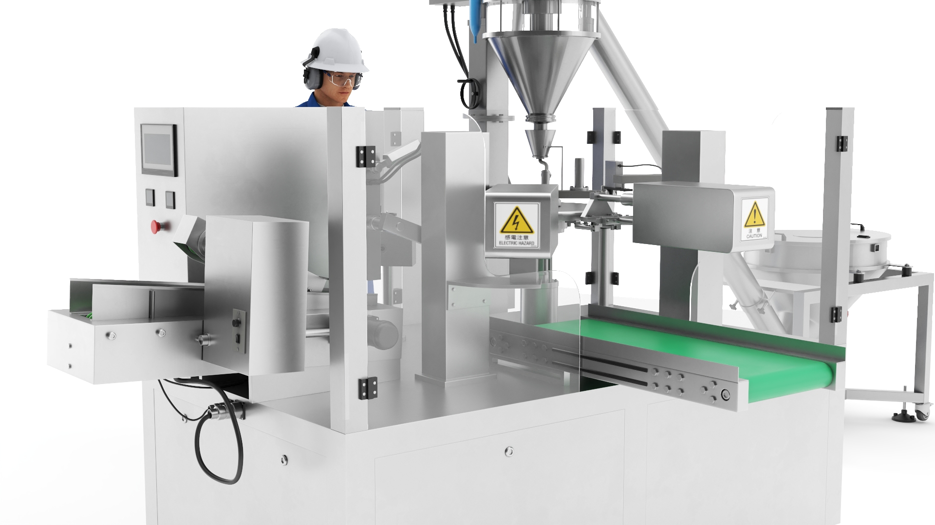 Bulk Product Packaging Machine Operation Worker 3D