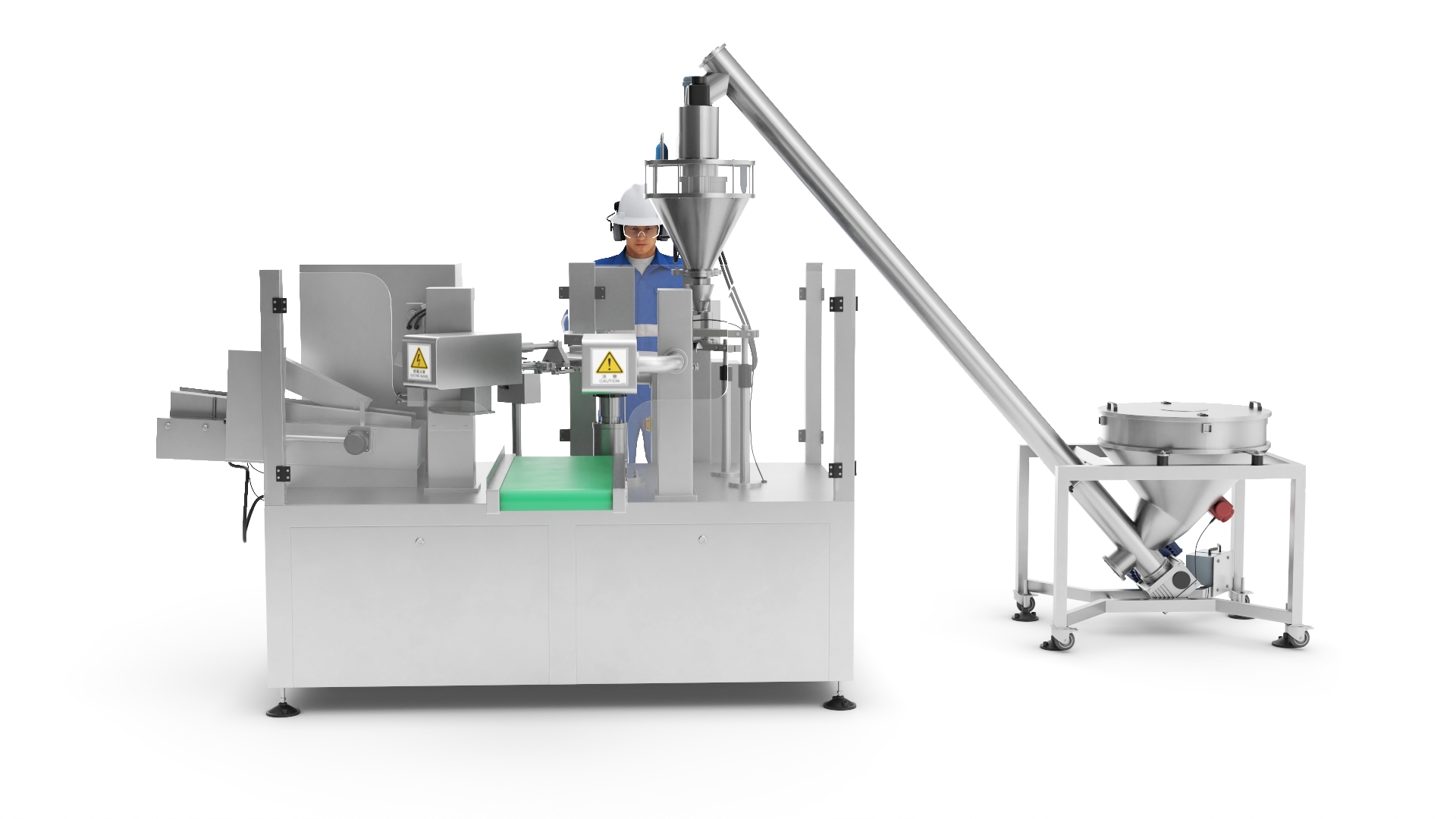 Bulk Product Packaging Machine Operation Worker 3D