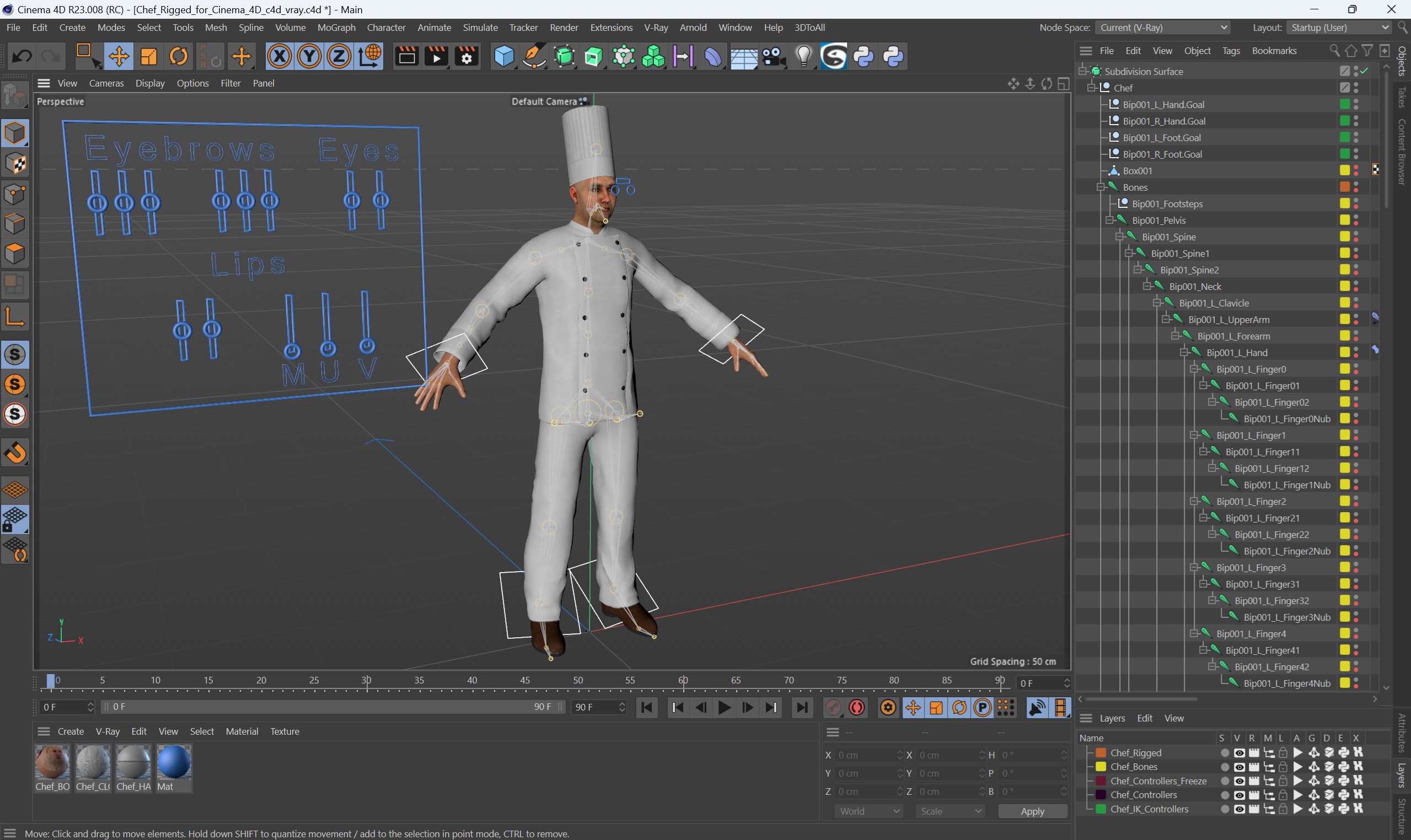 3D model Chef Rigged for Cinema 4D