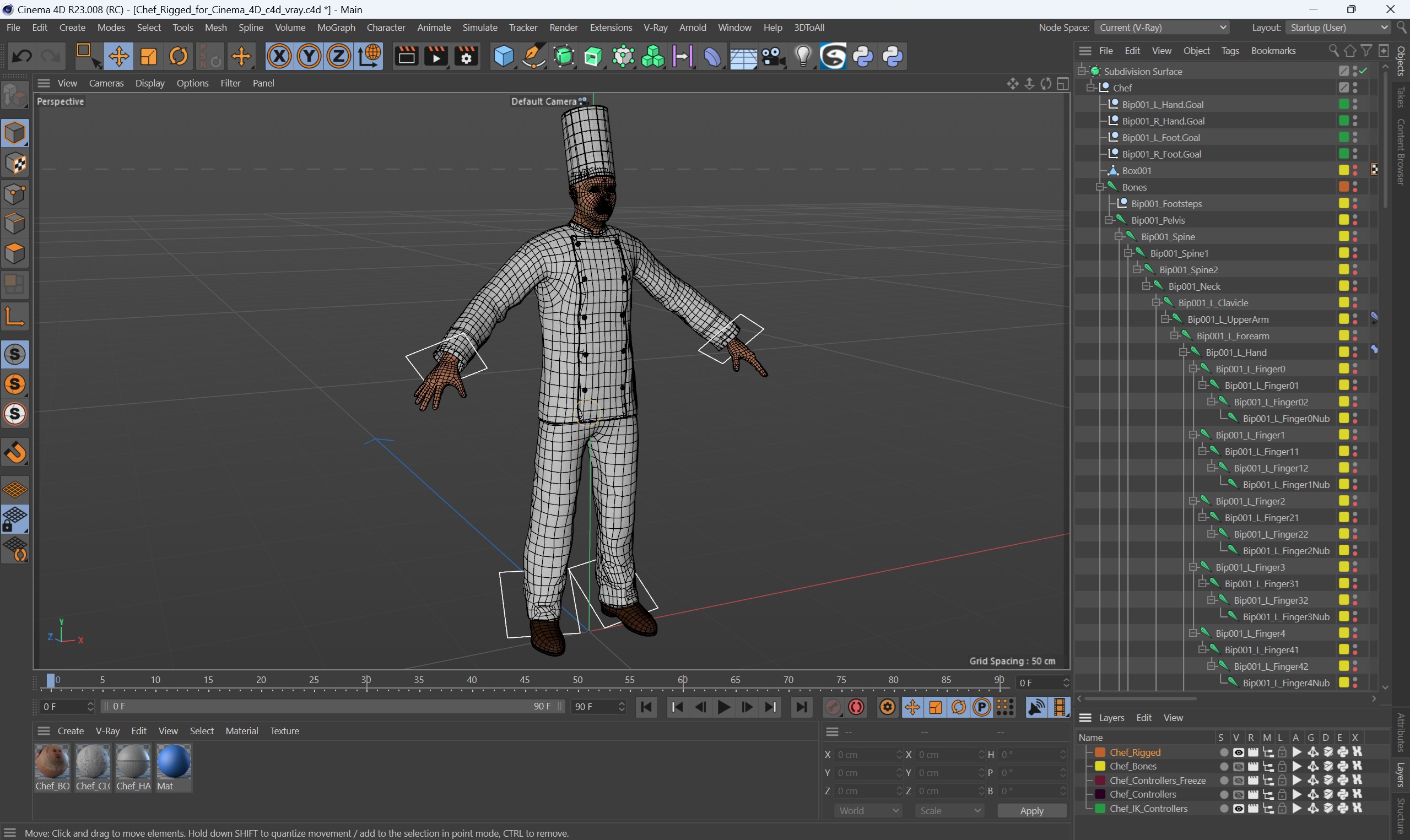 3D model Chef Rigged for Cinema 4D