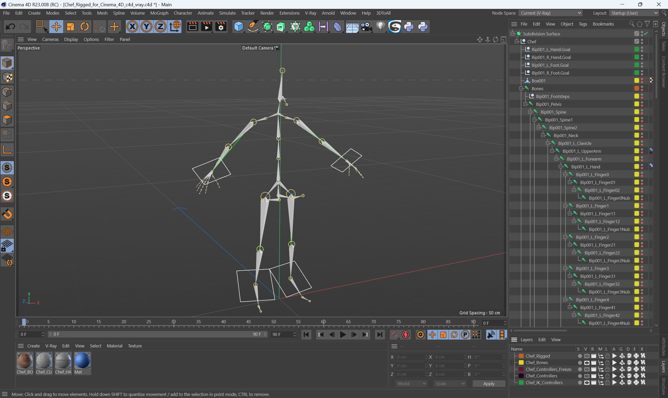 3D model Chef Rigged for Cinema 4D