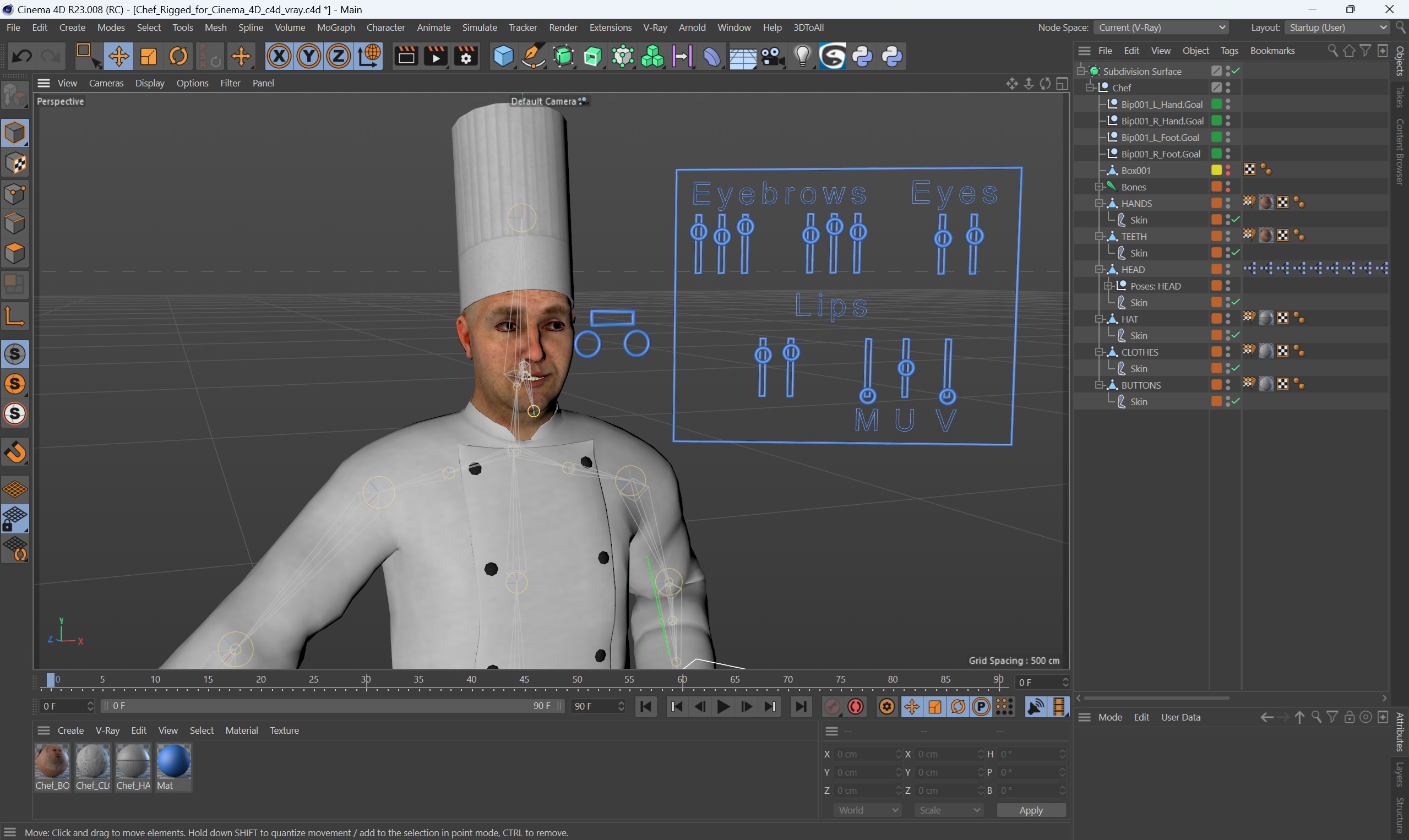 3D model Chef Rigged for Cinema 4D