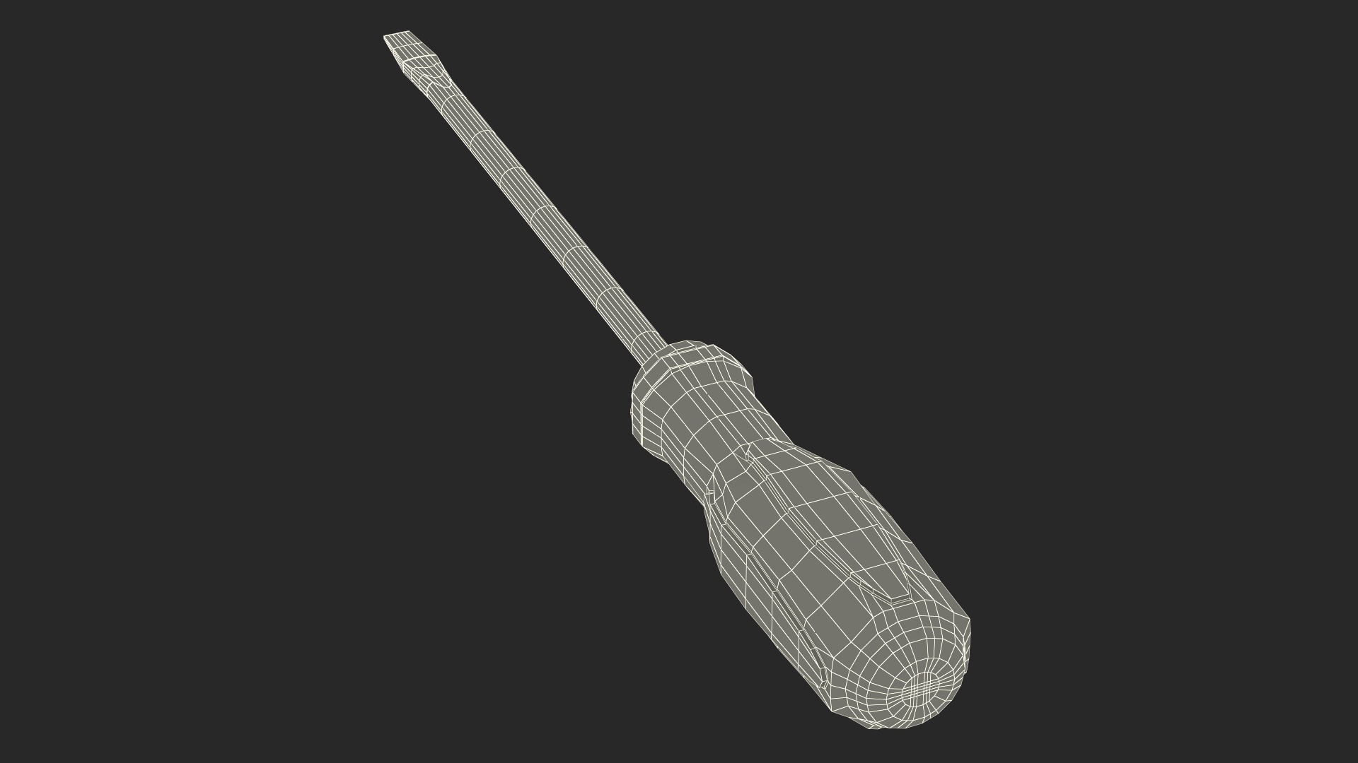 Flathead Screwdriver with Ergonomic Handle 3D