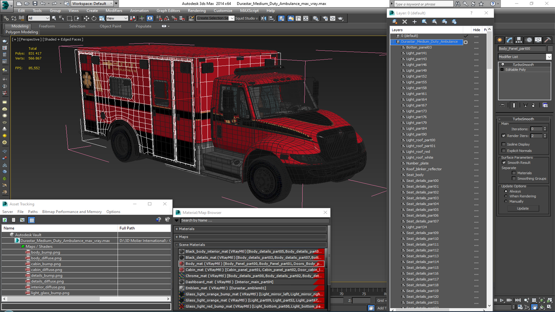 3D model Durastar Medium Duty Ambulance