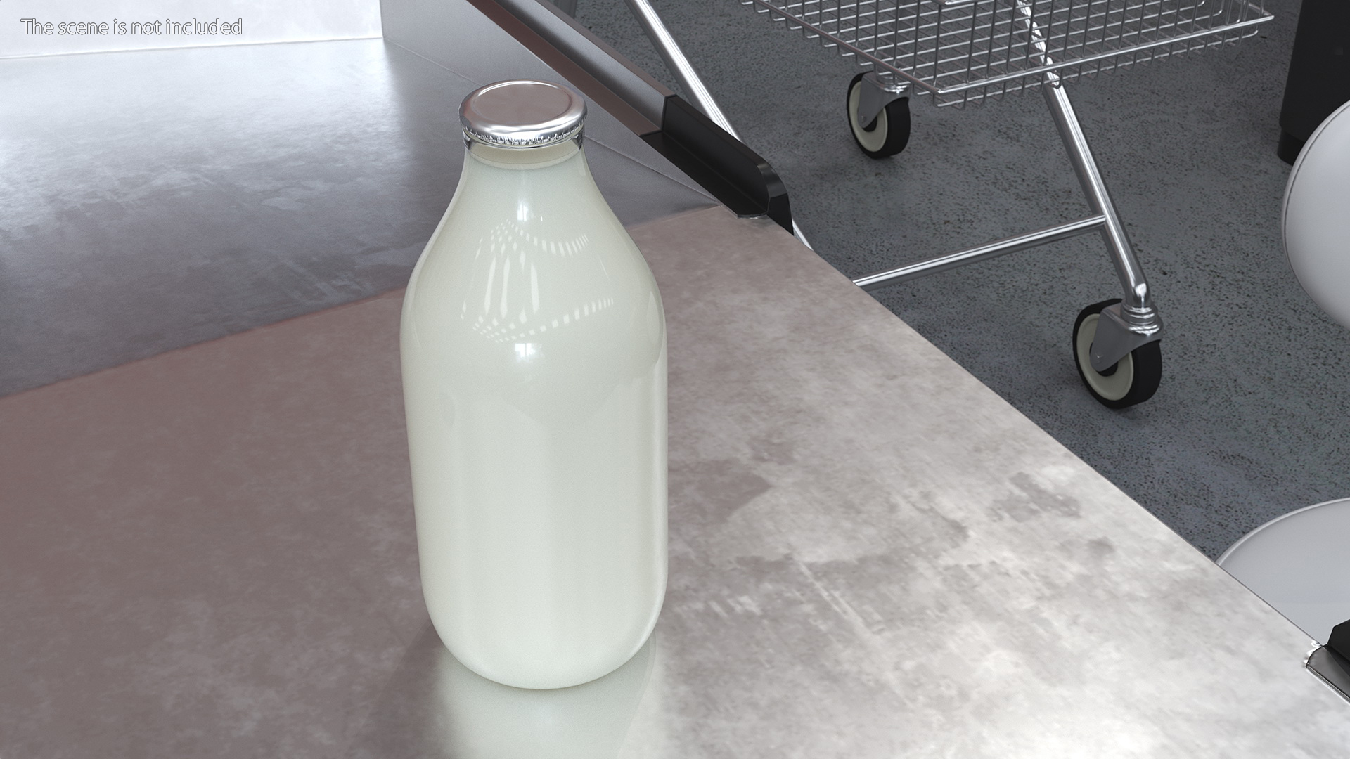 Whole Milk Bottles with Foil Top in Carrying Case 3D model