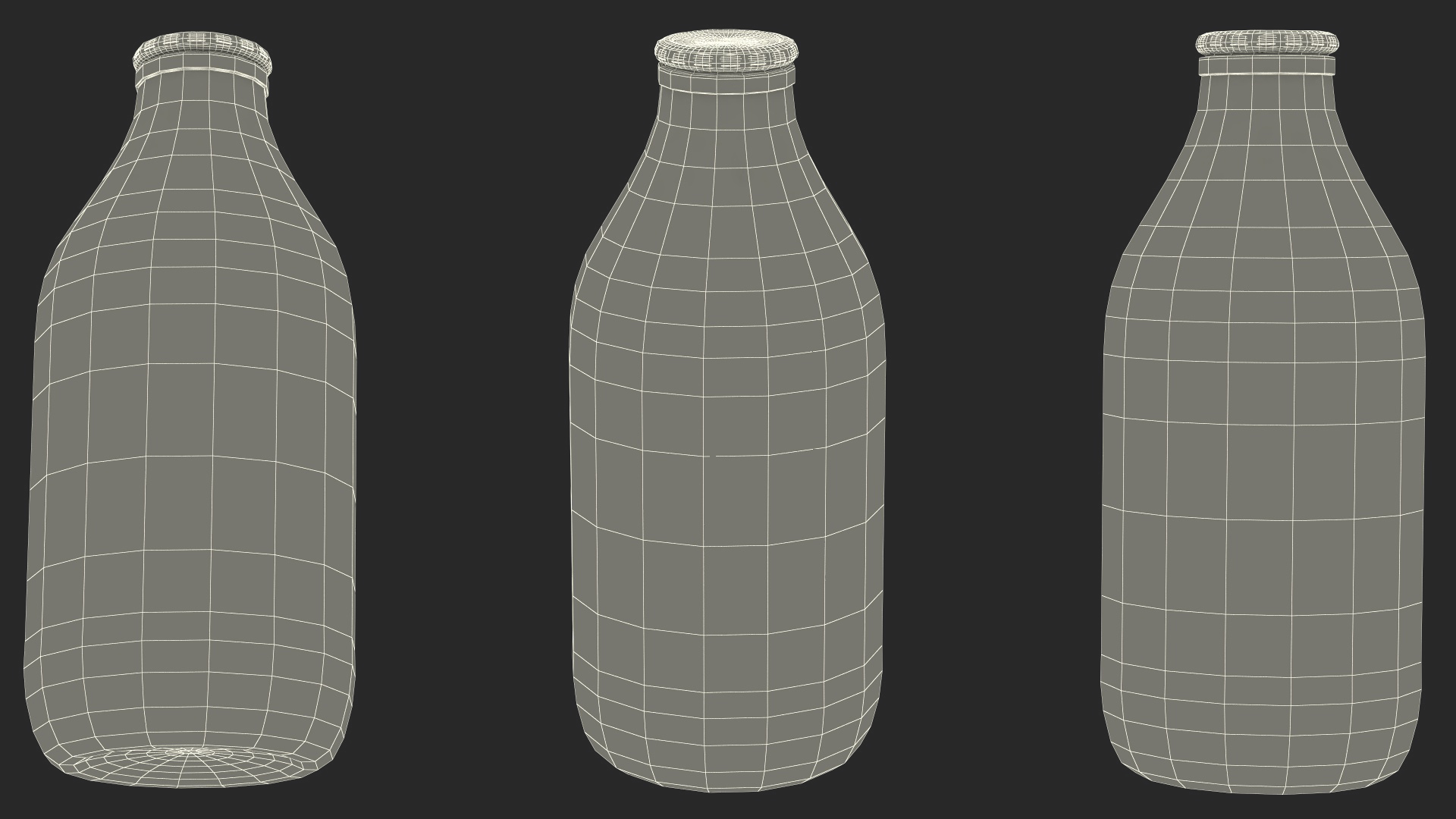 Whole Milk Bottles with Foil Top in Carrying Case 3D model