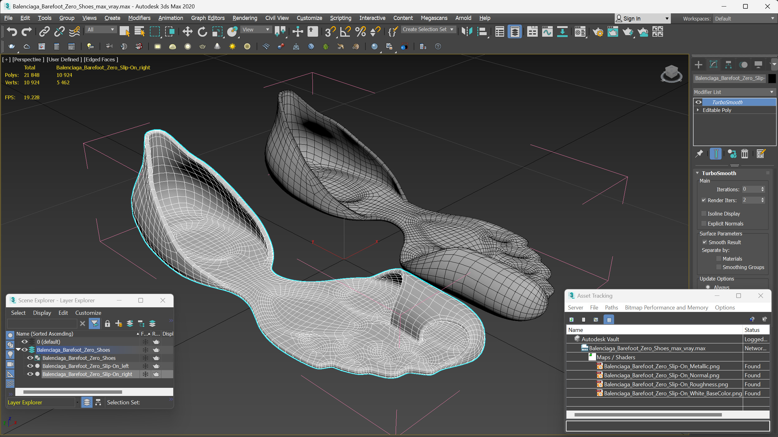 3D model Balenciaga Barefoot Zero Shoes