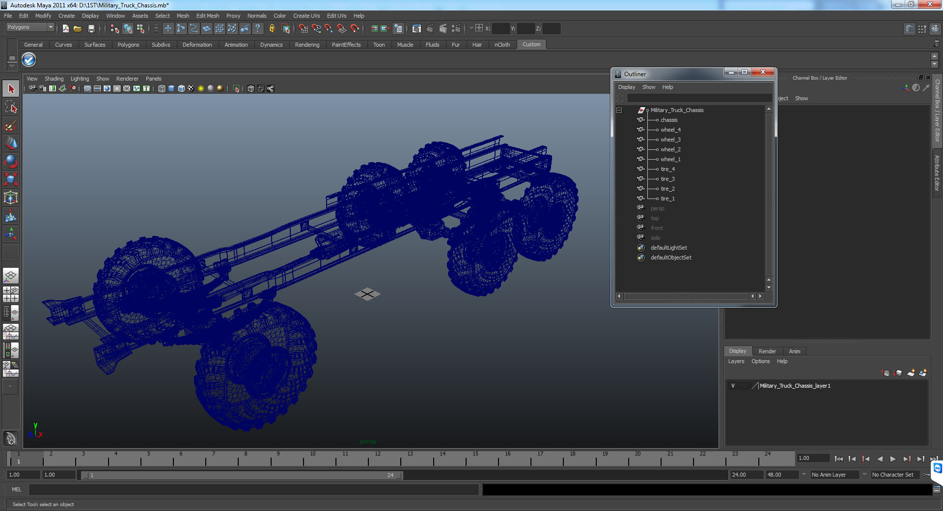 Military Truck Chassis 3D